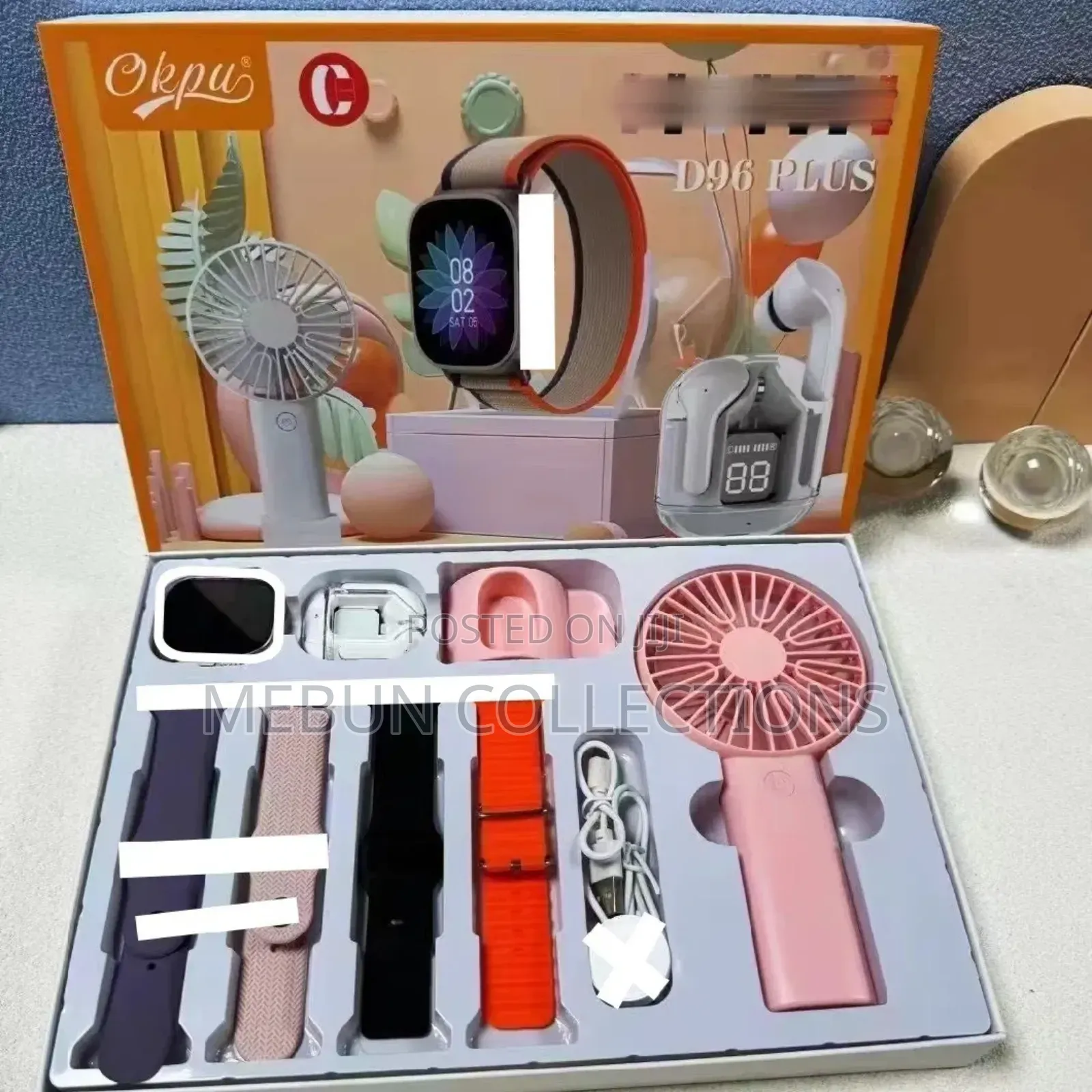 D96 Plus Smart Watch Set Mini Fan Earphone Watch.