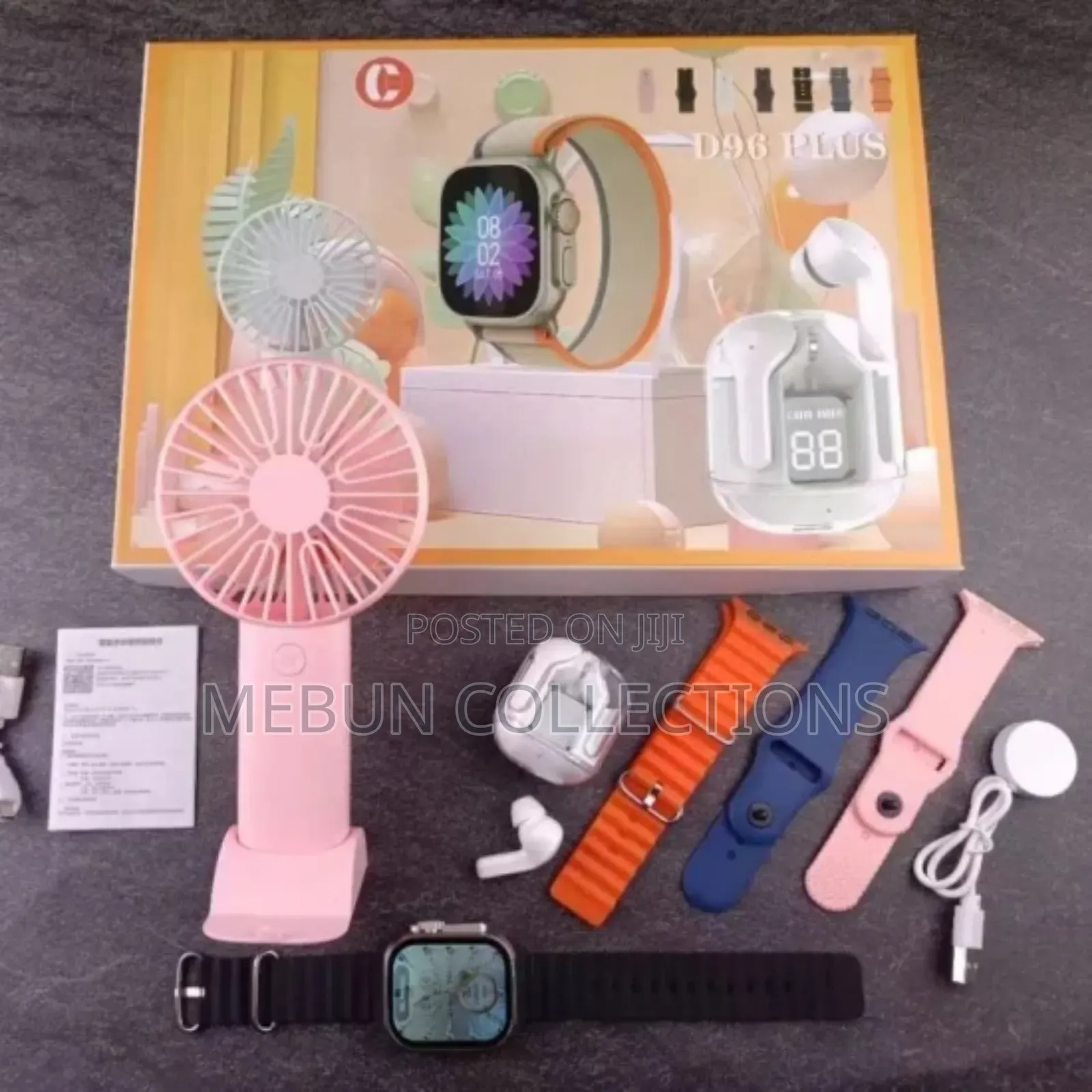 D96 Plus Smart Watch Set Mini Fan Earphone Watch.