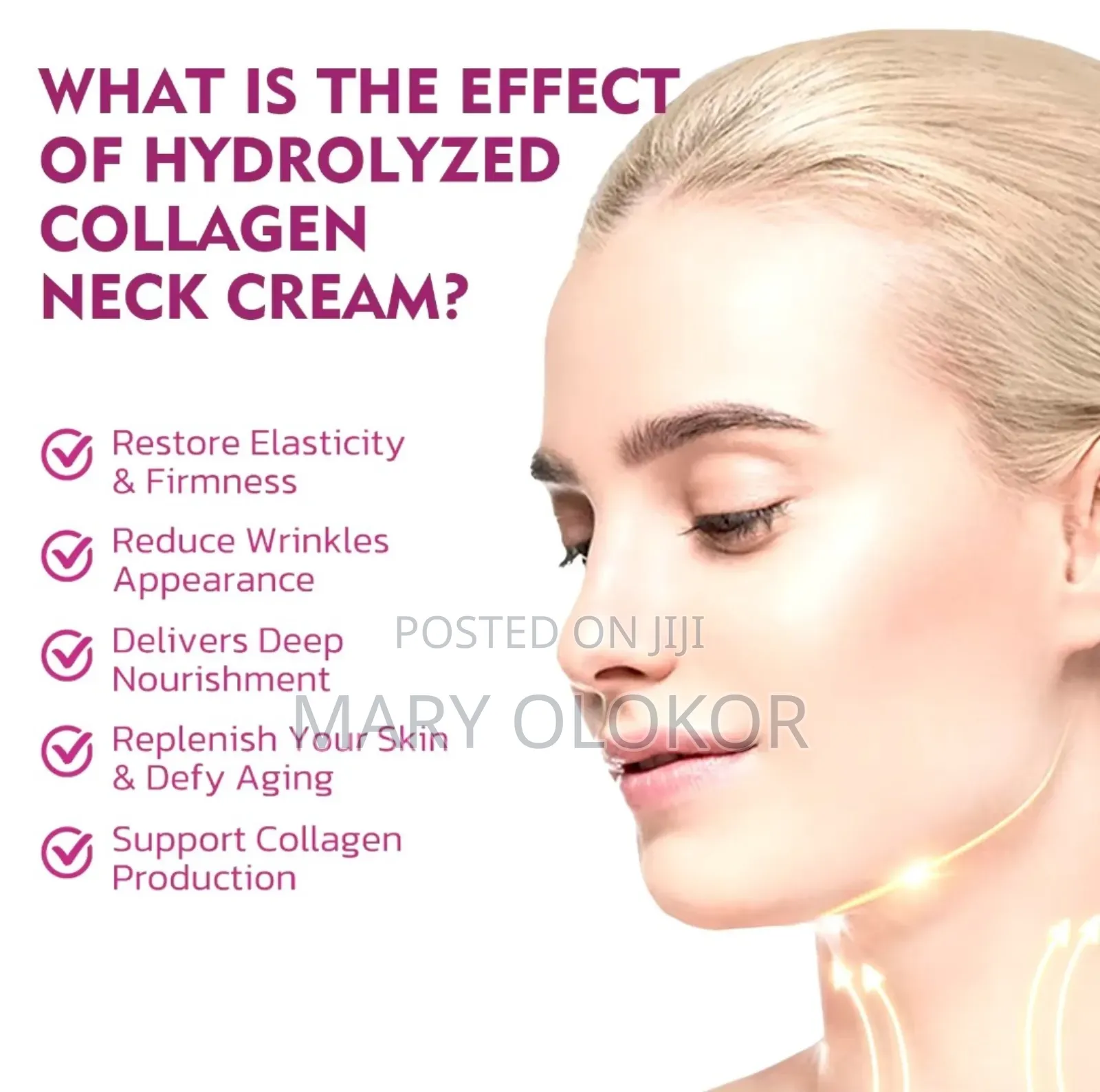 Hydrolyzed Collagen Cream for Face and Neck