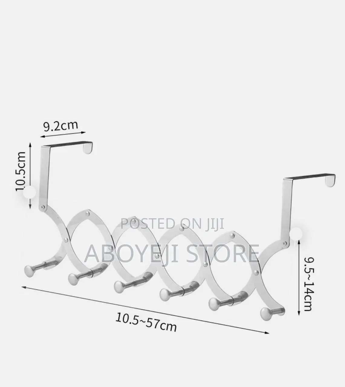 Retractable Metal Coat Hanger, Adjustable Door Hook Clothes