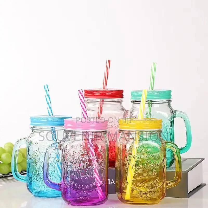 Mason Jar Cup With Straw