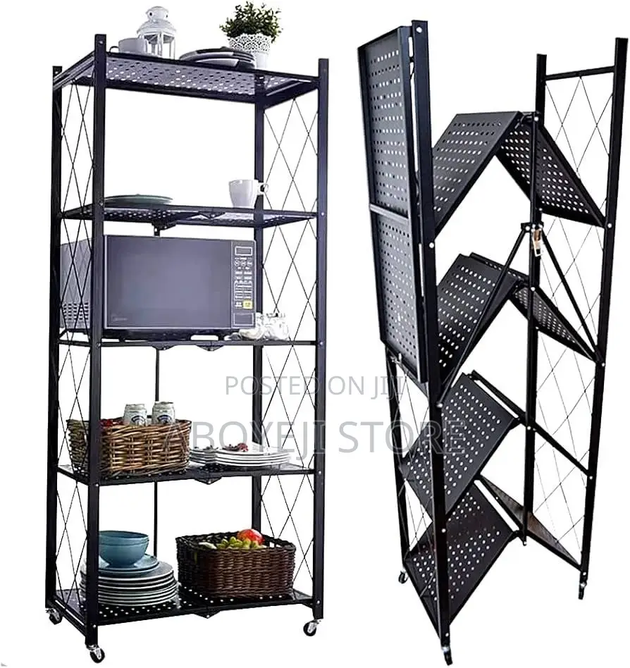 4 and 5 Tier Foldable Storage Shelves Heavy Duty,