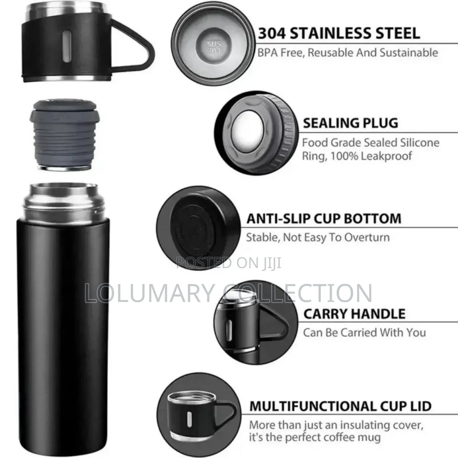 3 in 1 Vacuum Flask Set