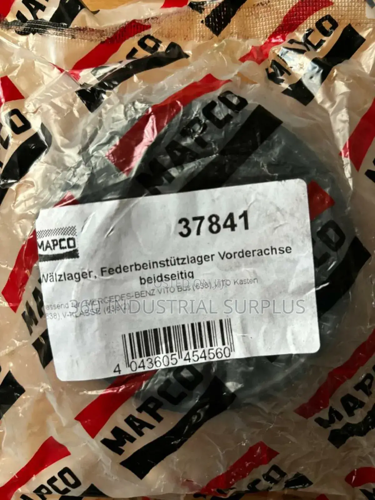 Genuine Mapco 37841 Anti Friction Bearing
