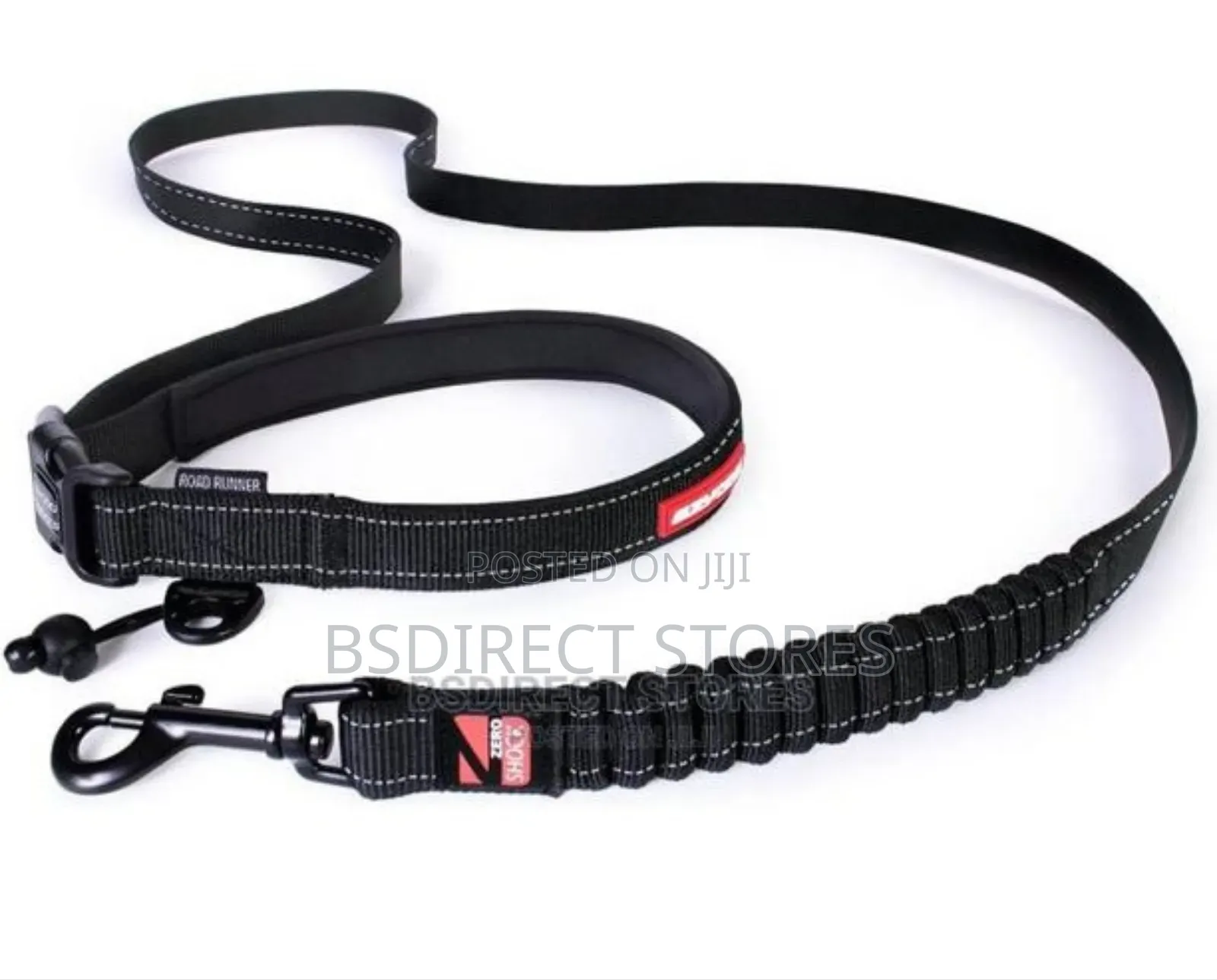 Ezydog BLACK Road Runner Lengthy Zero Shock Dog Leash