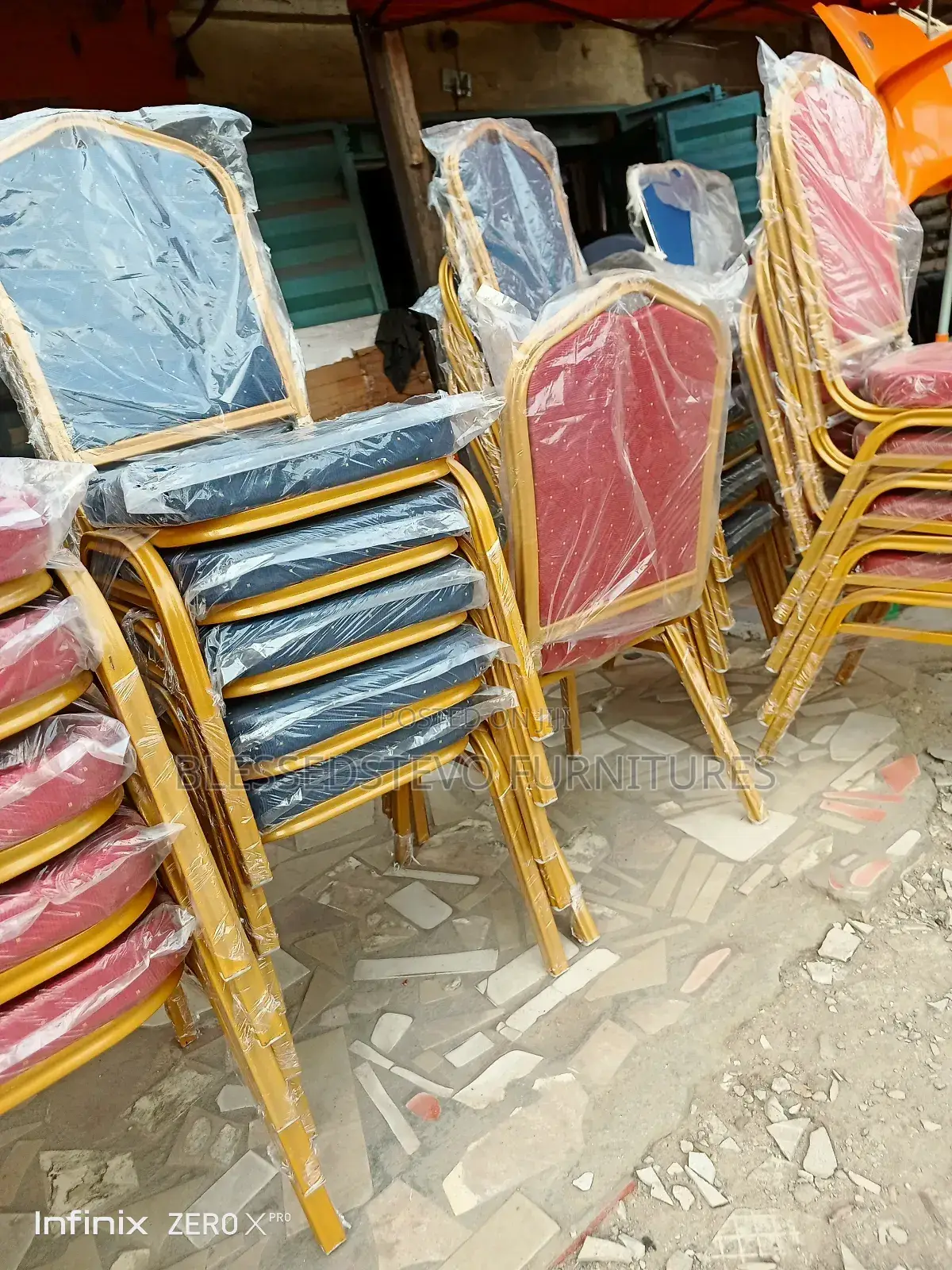 Red and Blue Banquet Chair