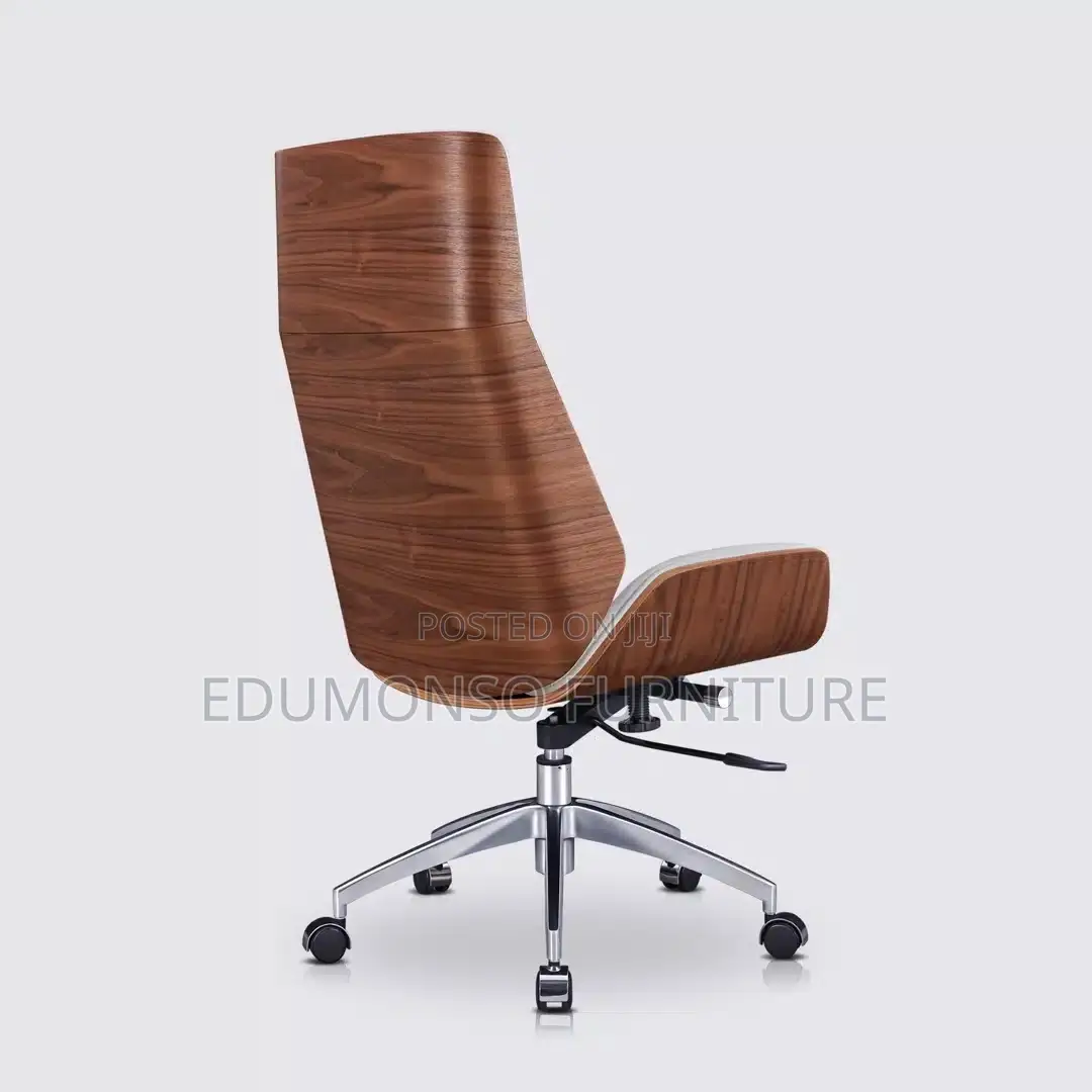 Office Chair in White Leather