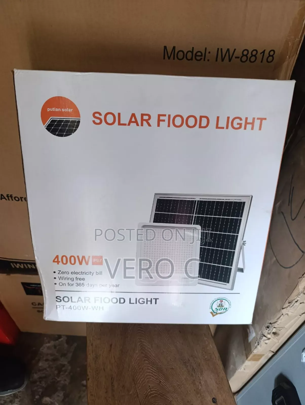High Brightness 400w LED Solar Flood Light With Panel