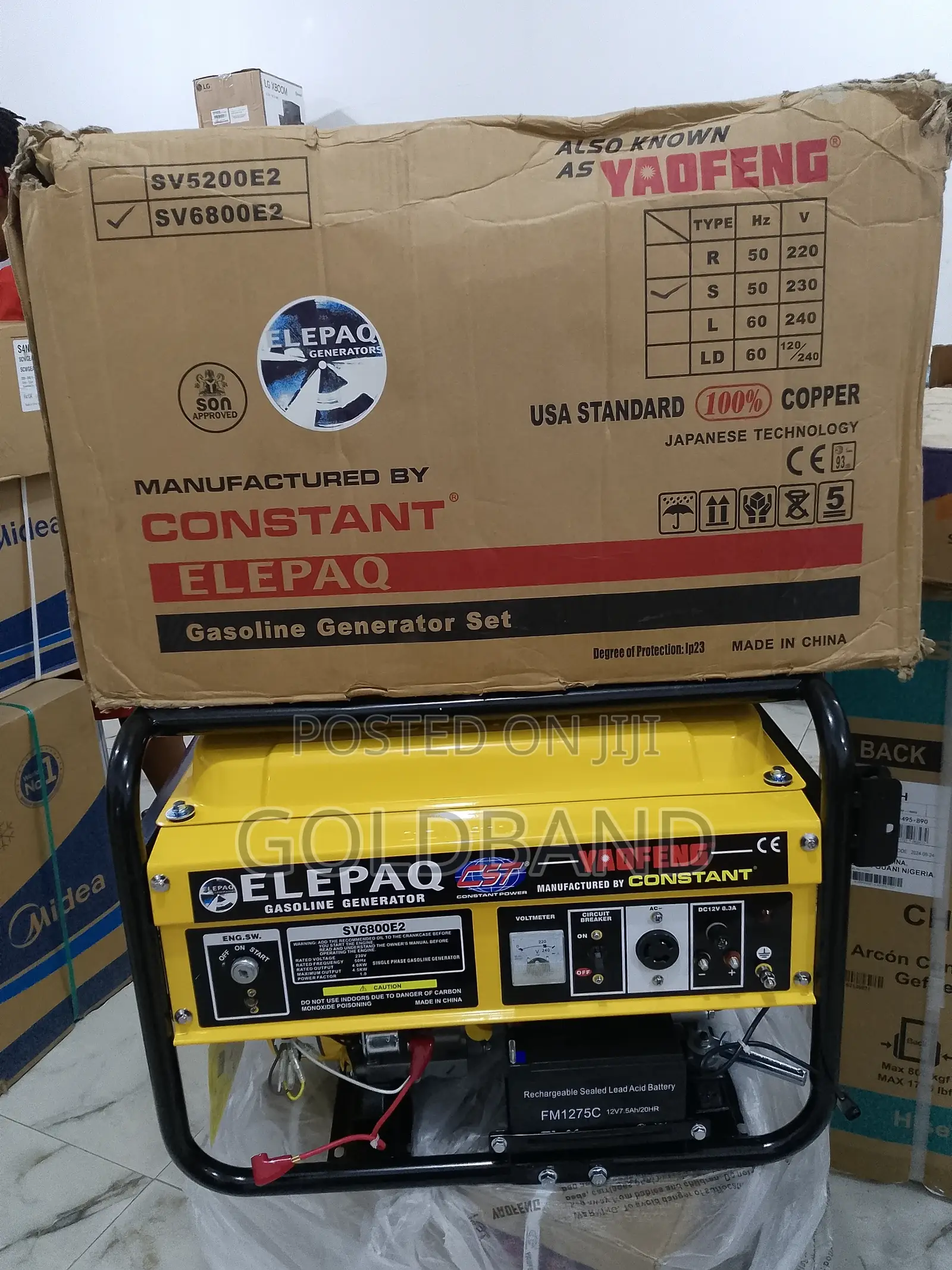 Elepaq Constant 4.5kva Less Noise House Generator Sv6800es