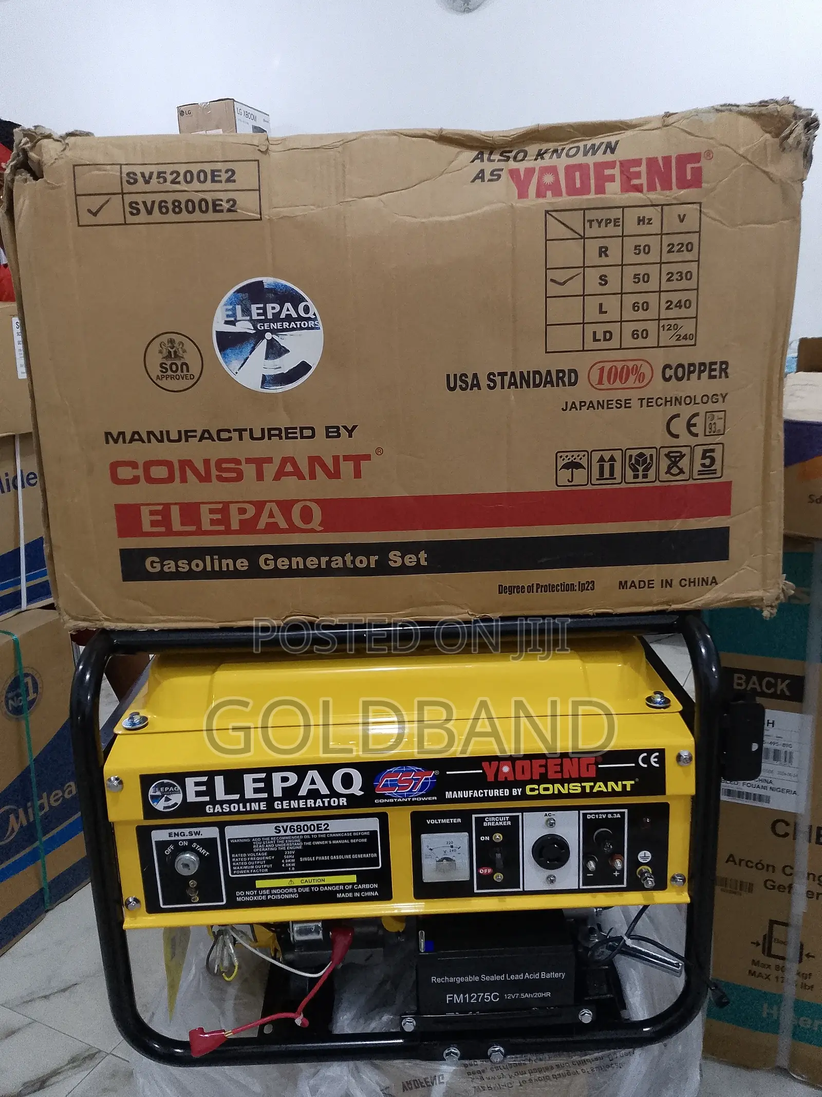 Elepaq Constant 4.5kva Gasoline House Generator