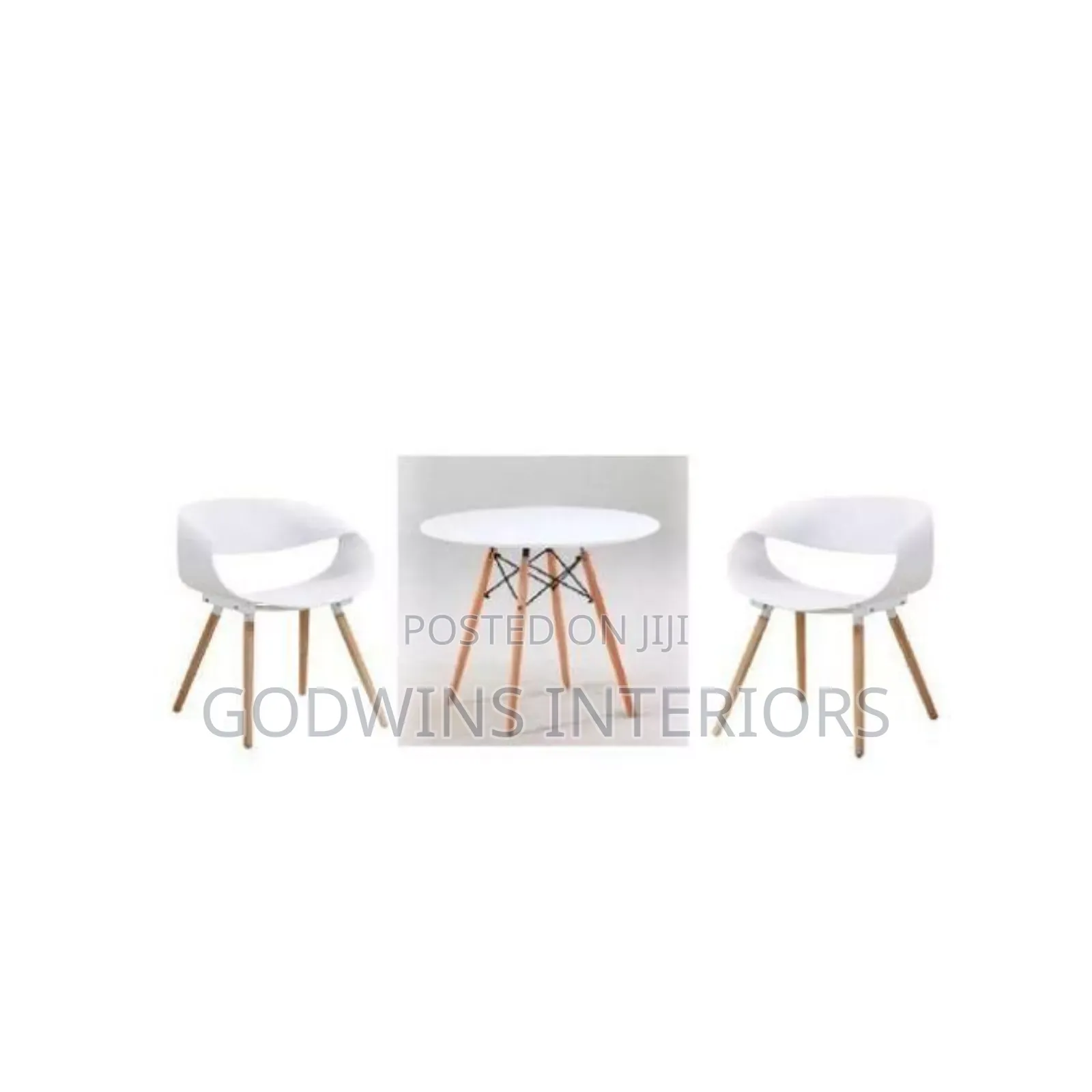 Round Beechwood Dining Table With 2 Sitting Chairs