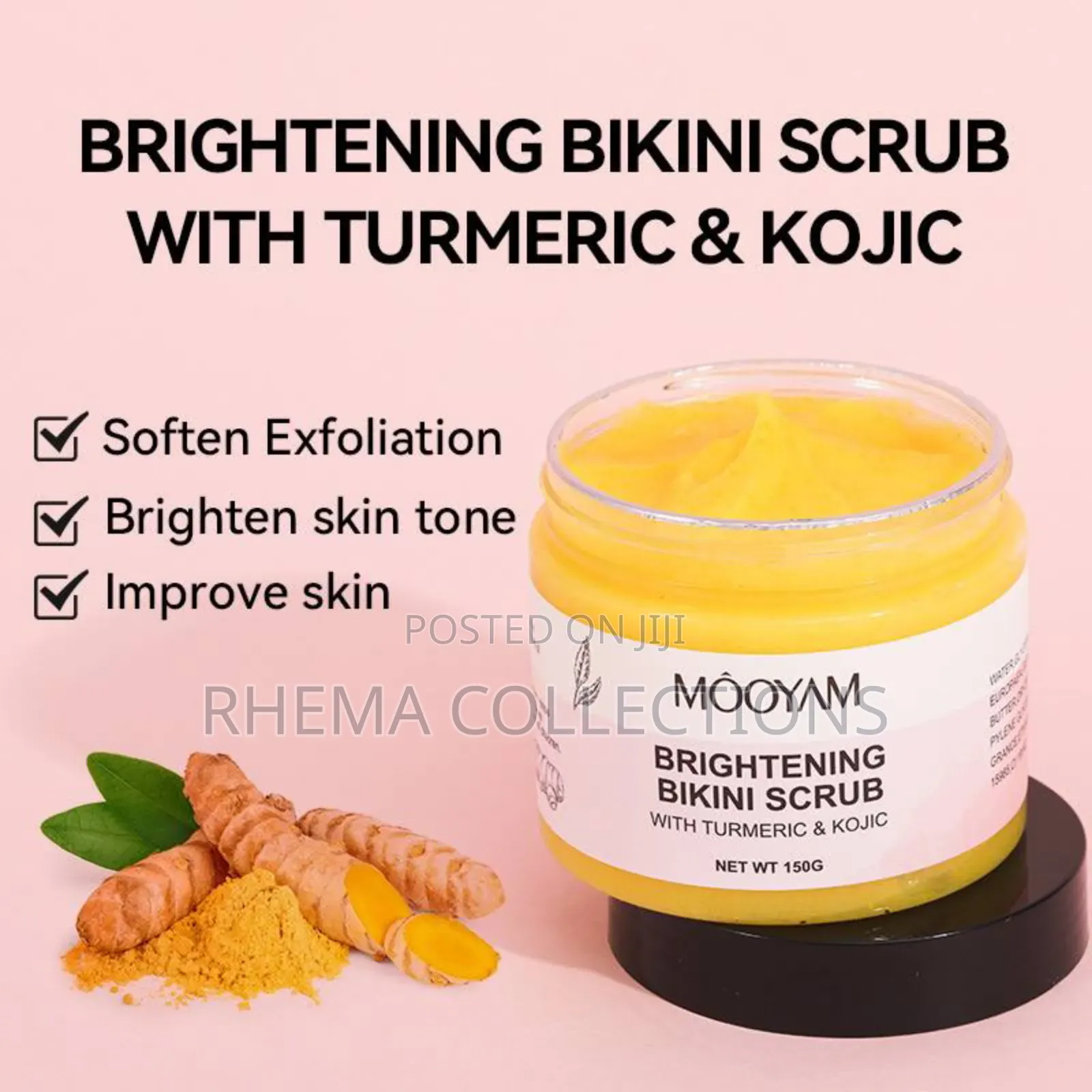 Brightening Bikini Scrub With Turmeric And Kojic