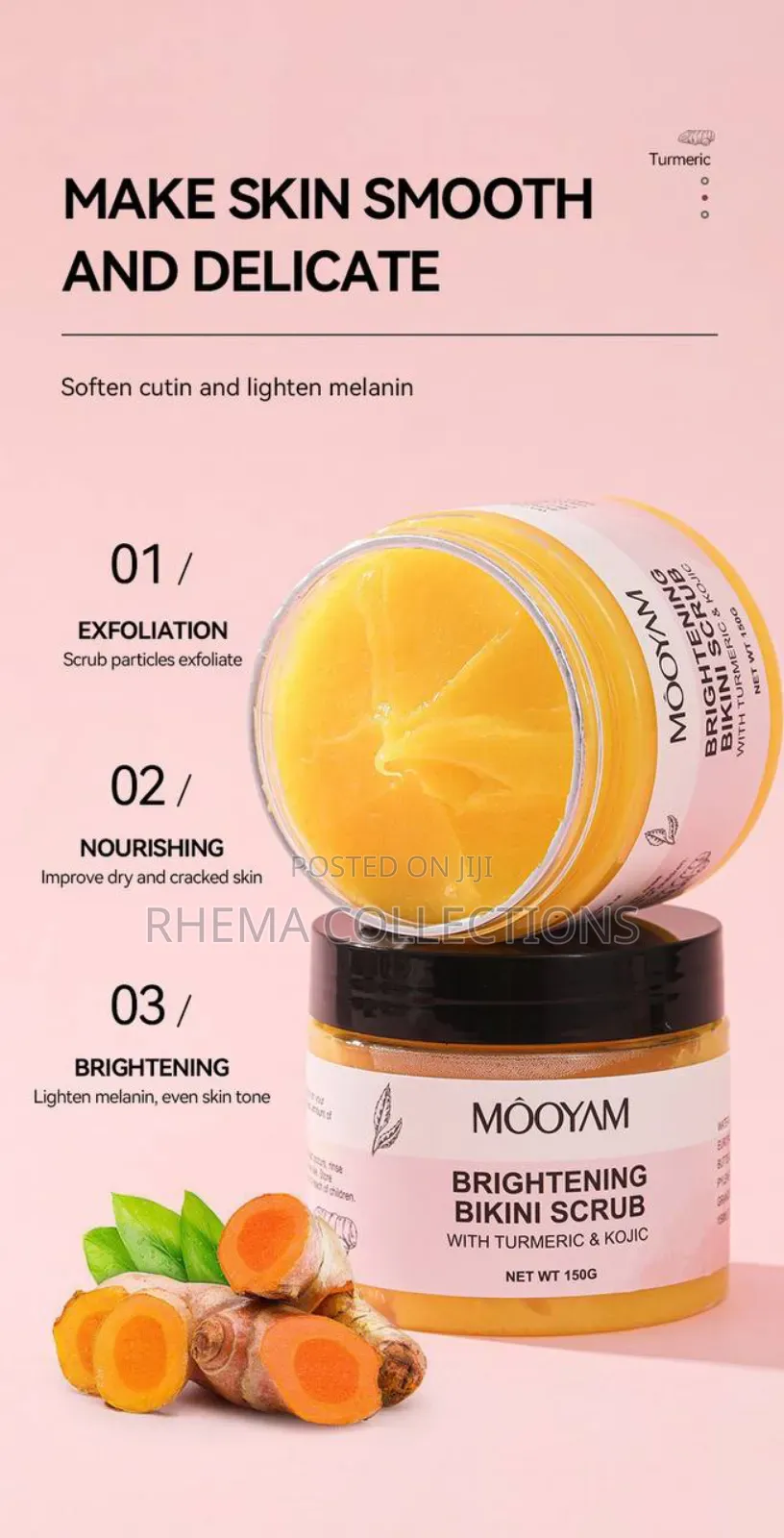 Brightening Bikini Scrub With Turmeric And Kojic