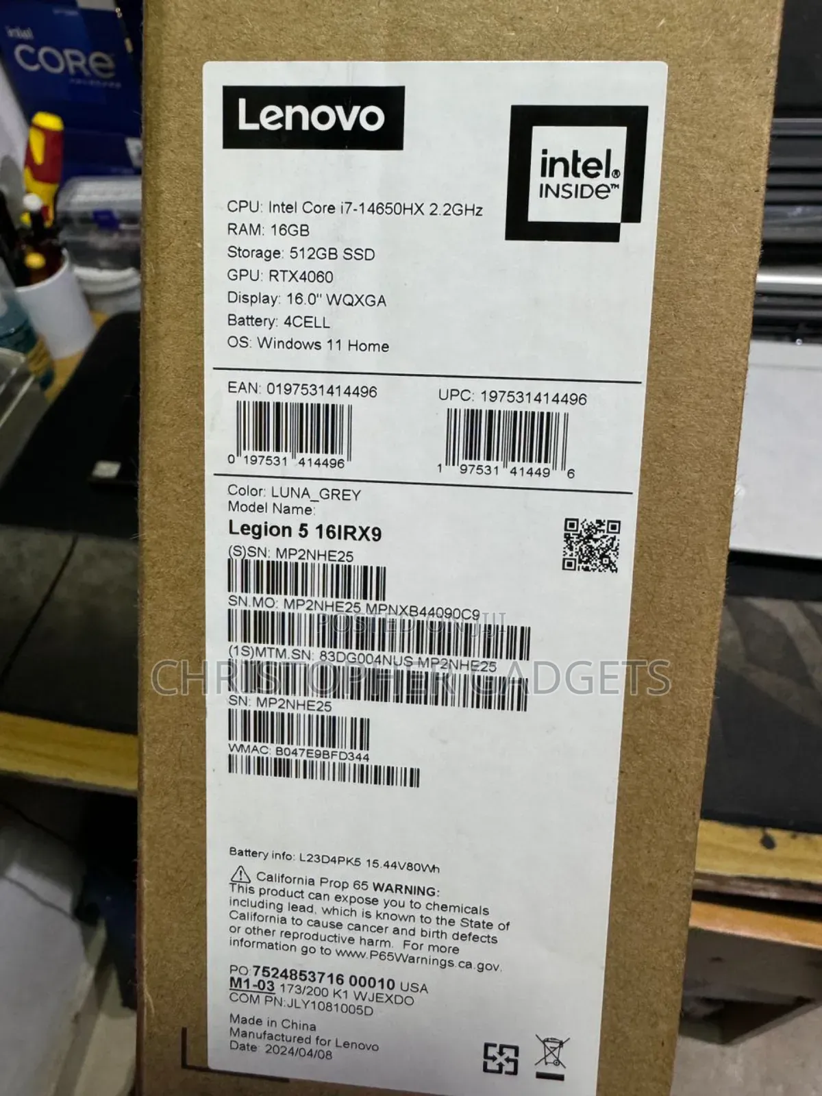 New Laptop Lenovo Legion 5 16GB Intel Core I7 SSD 512GB
