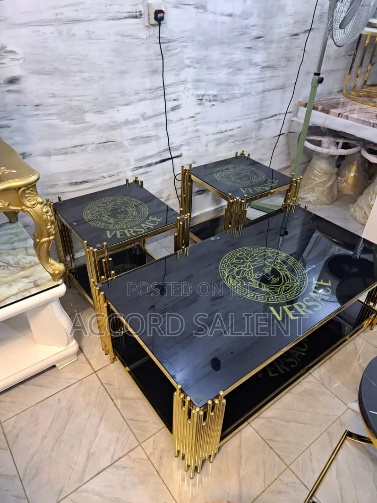 Set of Executive Versace Center Table and 2 Side Tables