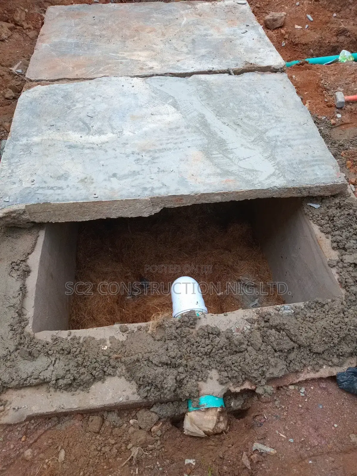Biodigester Toilet Tank and Water Fall