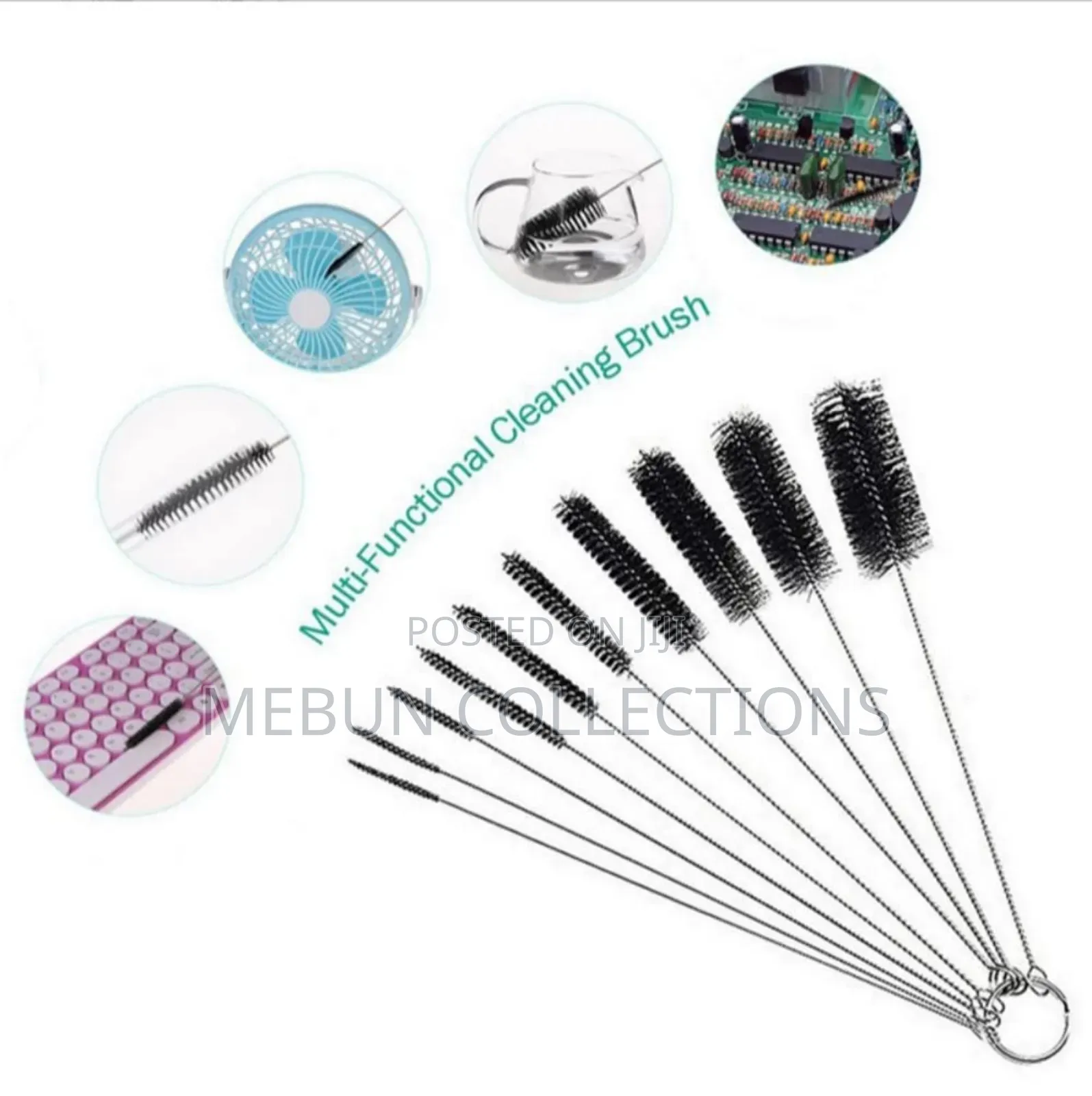 Cleaning Brush 10-Piece Set Stainless Steel Nylon Brush