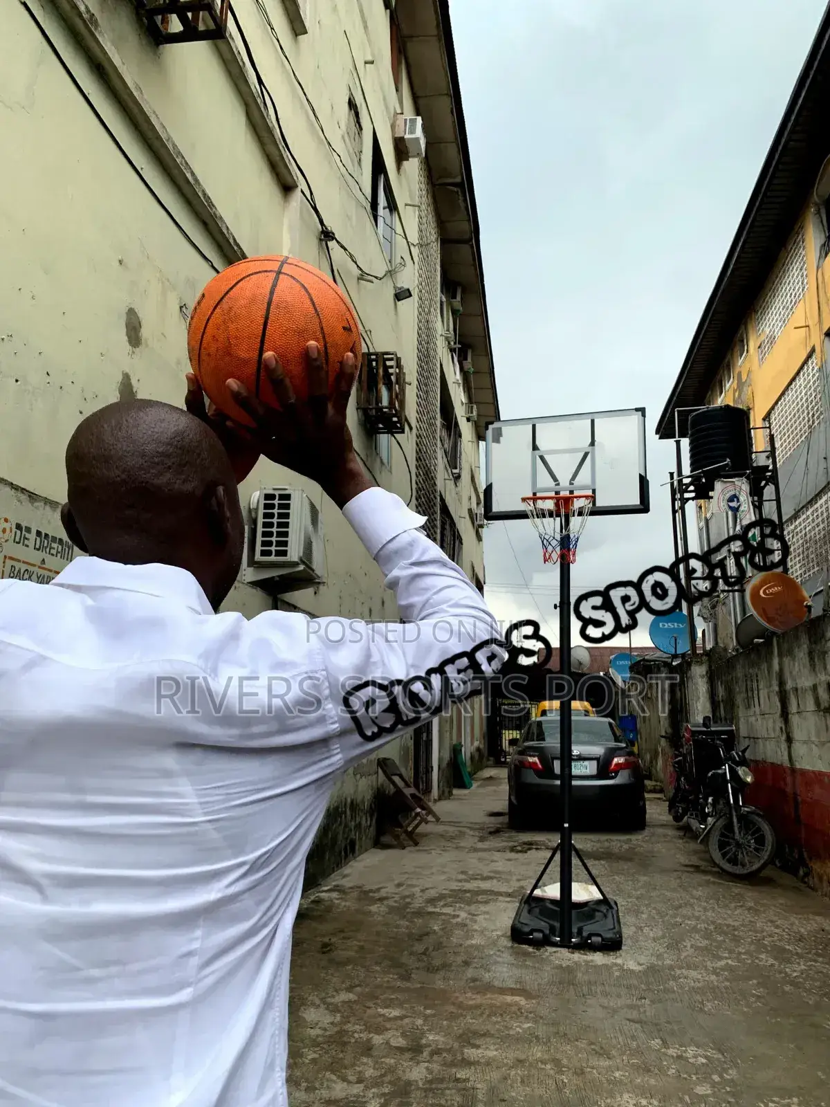 10ft Basketball Complete Stand With Rim and Free Basketball