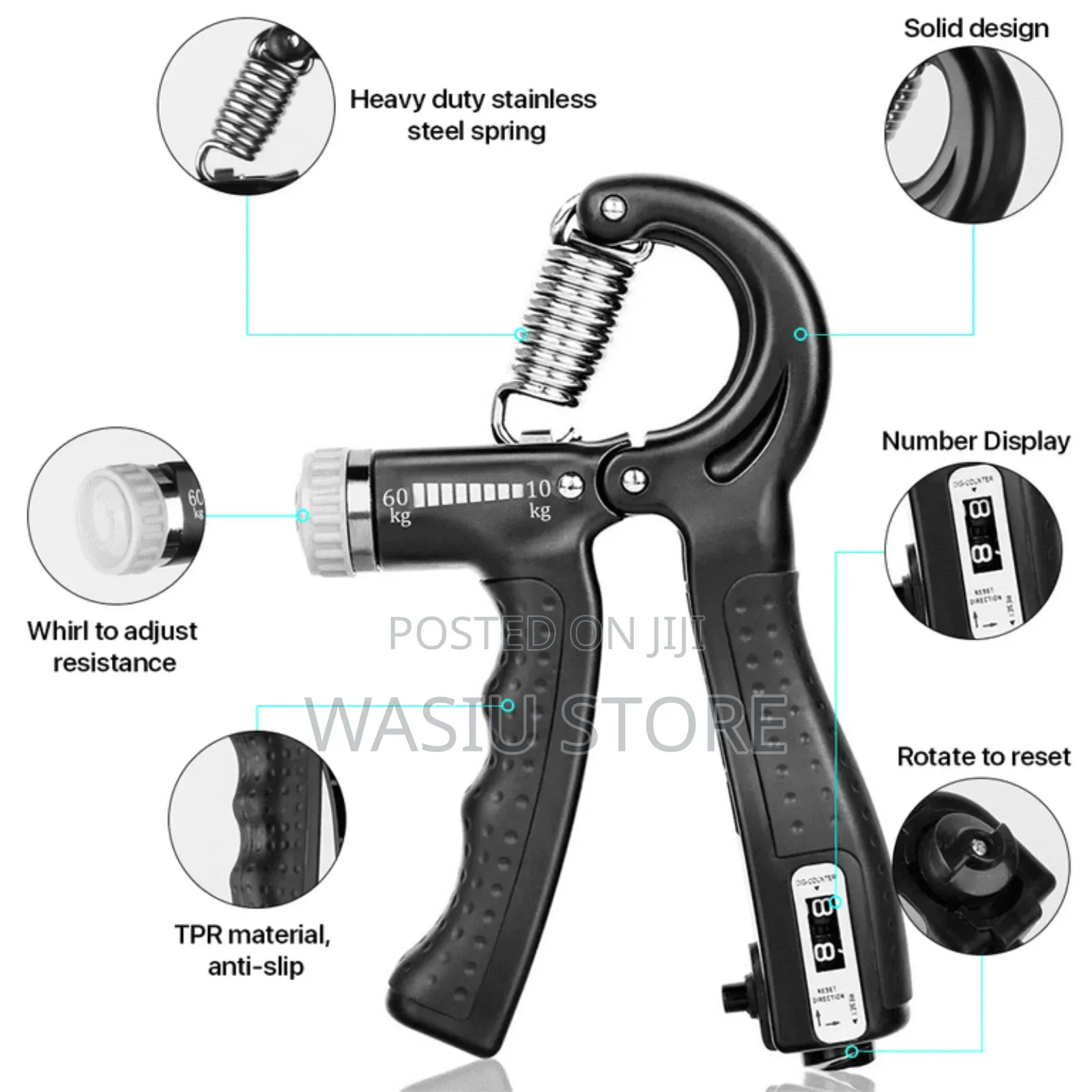 Hand Grip Exerciser Adjustable Strength Workout Grip