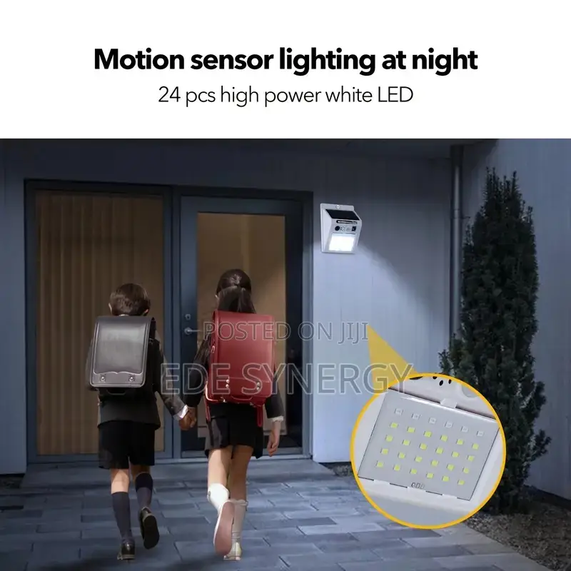 LED Solar Alarm, Remote Alarm Lights, Infrared Sensor -White