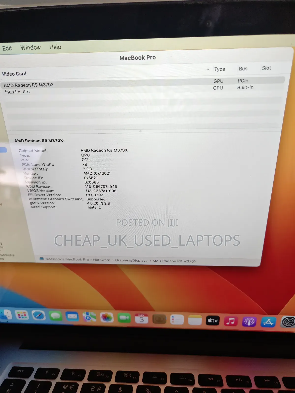 Laptop Apple MacBook Pro 2015 16GB Intel Core I7 SSD 512GB
