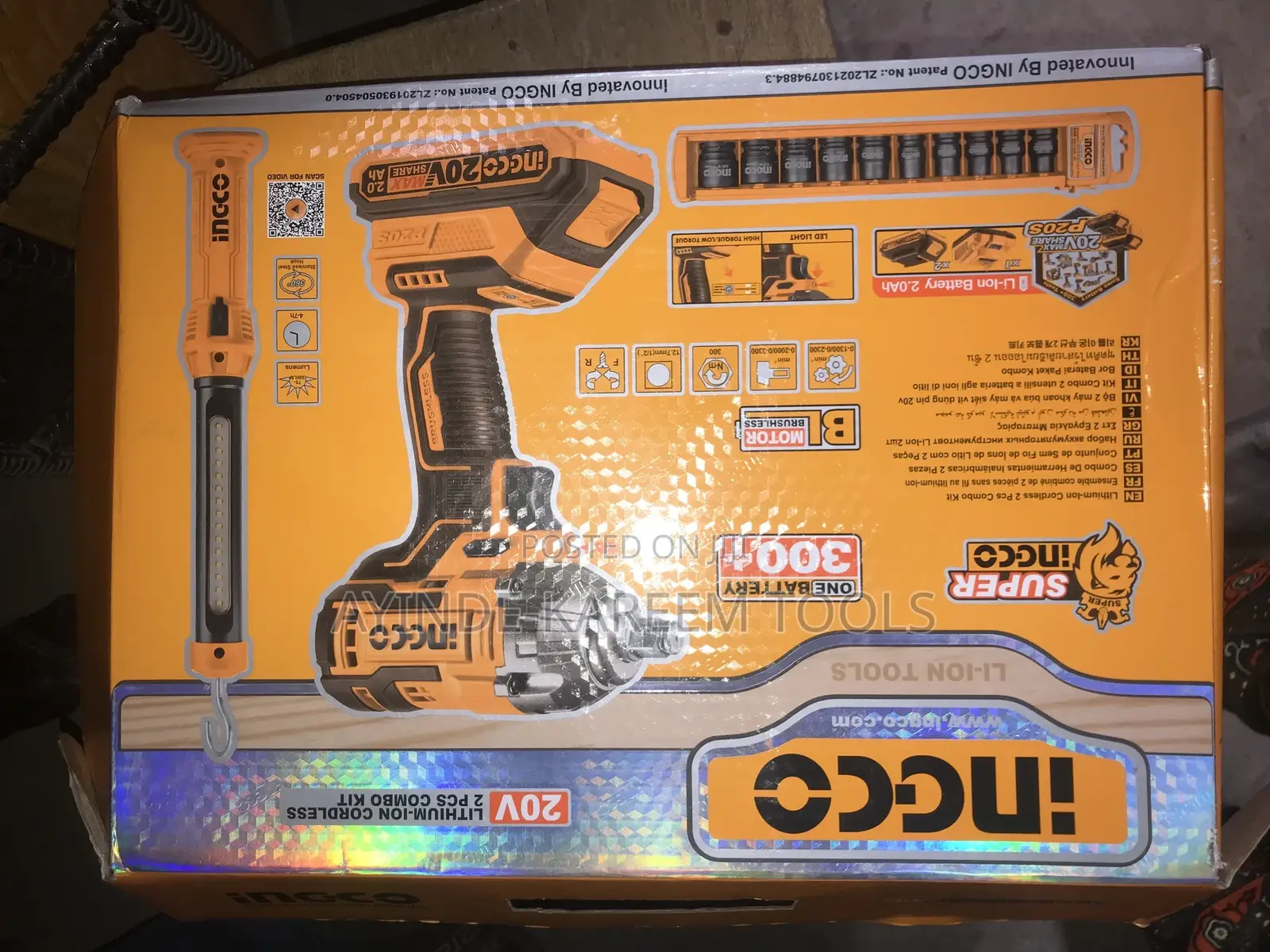 Ingco Cordless Impact Wrench Machine With Sockets