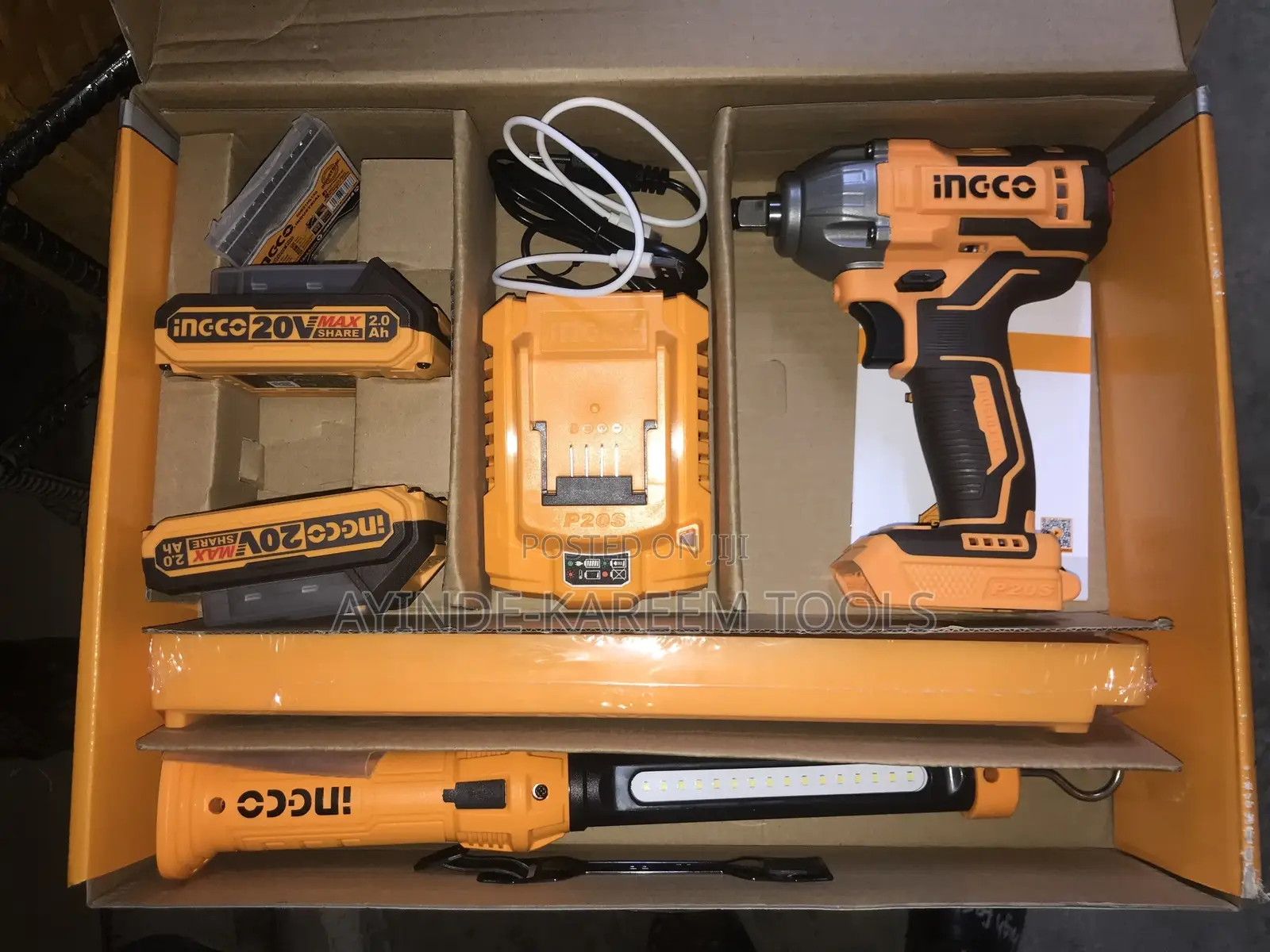 Ingco Cordless Impact Wrench Machine With Sockets
