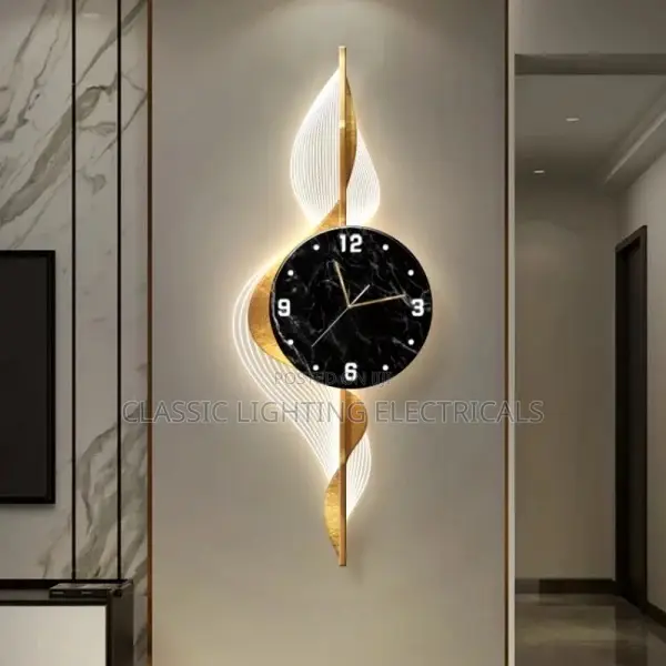 Luxury Wall Clock Modern Design Home Decor Large Wall Light