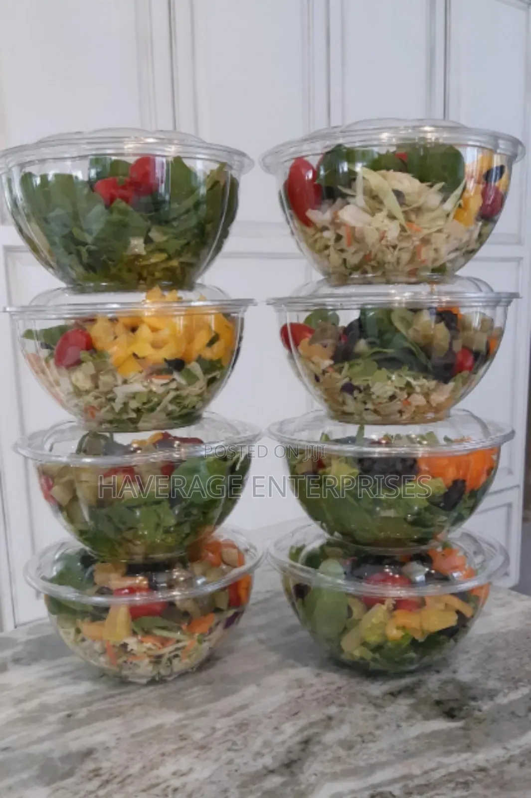 Disposable 24oz 32oz Salad Bowl With Lid 500pces