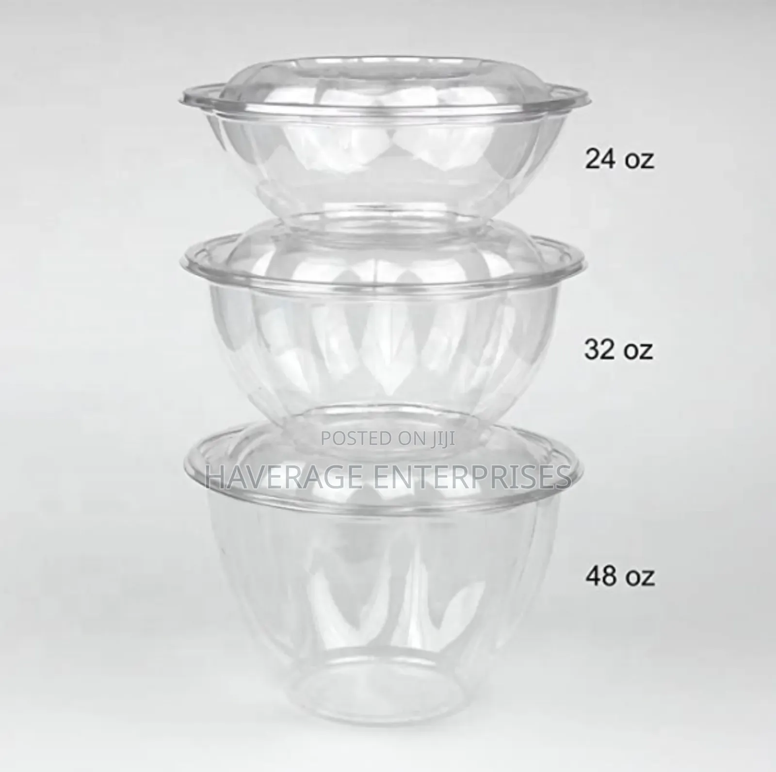 Disposable 24oz 32oz Salad Bowl With Lid 500pces