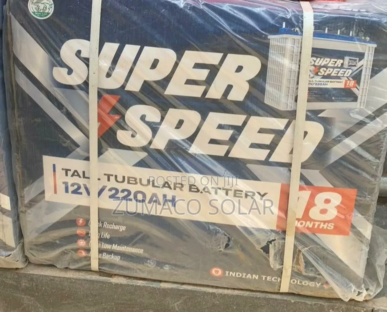 Super Speed Standard 220ah Tubular Battery