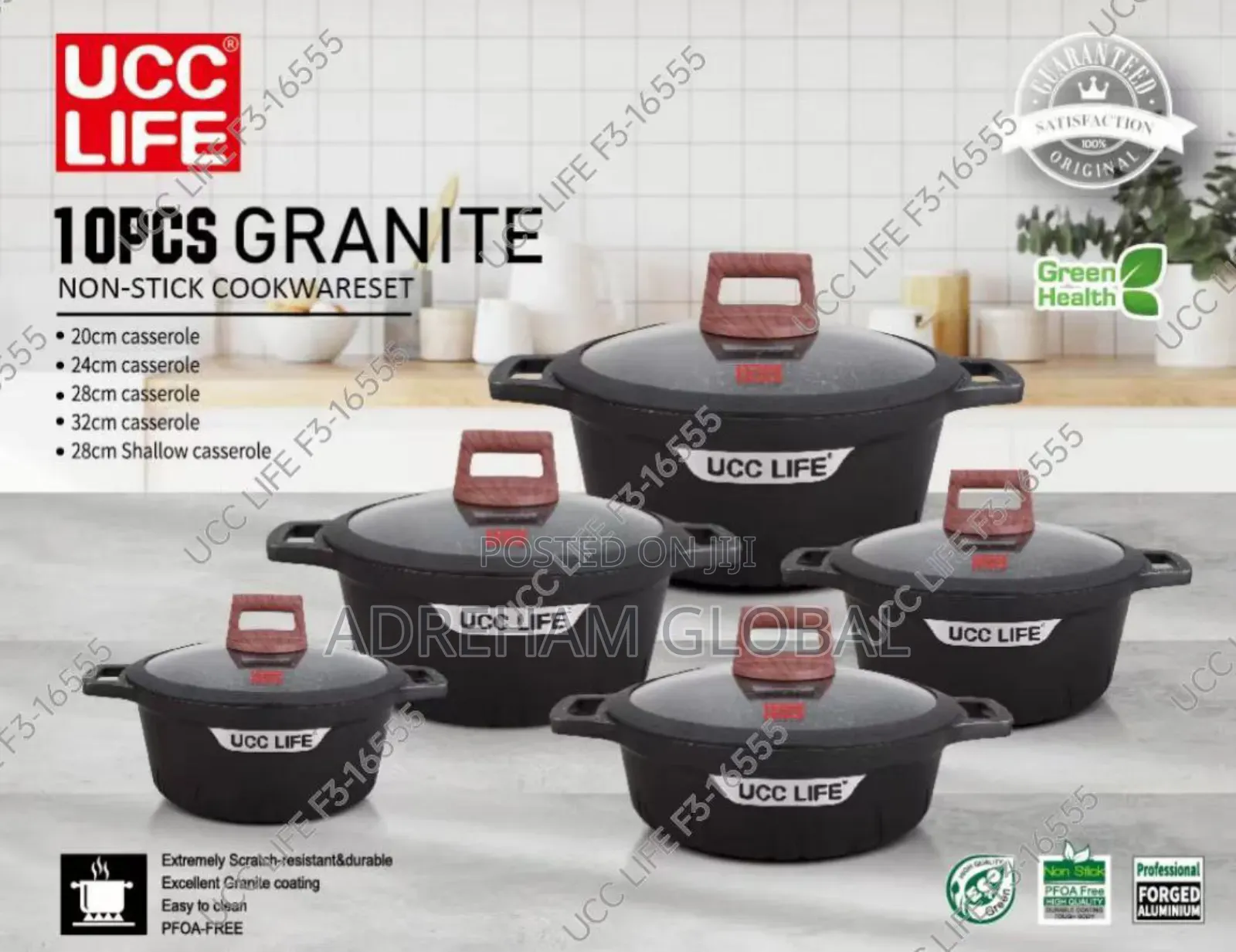 UCC Life 10pcs Granite Non Stick Cookware Set