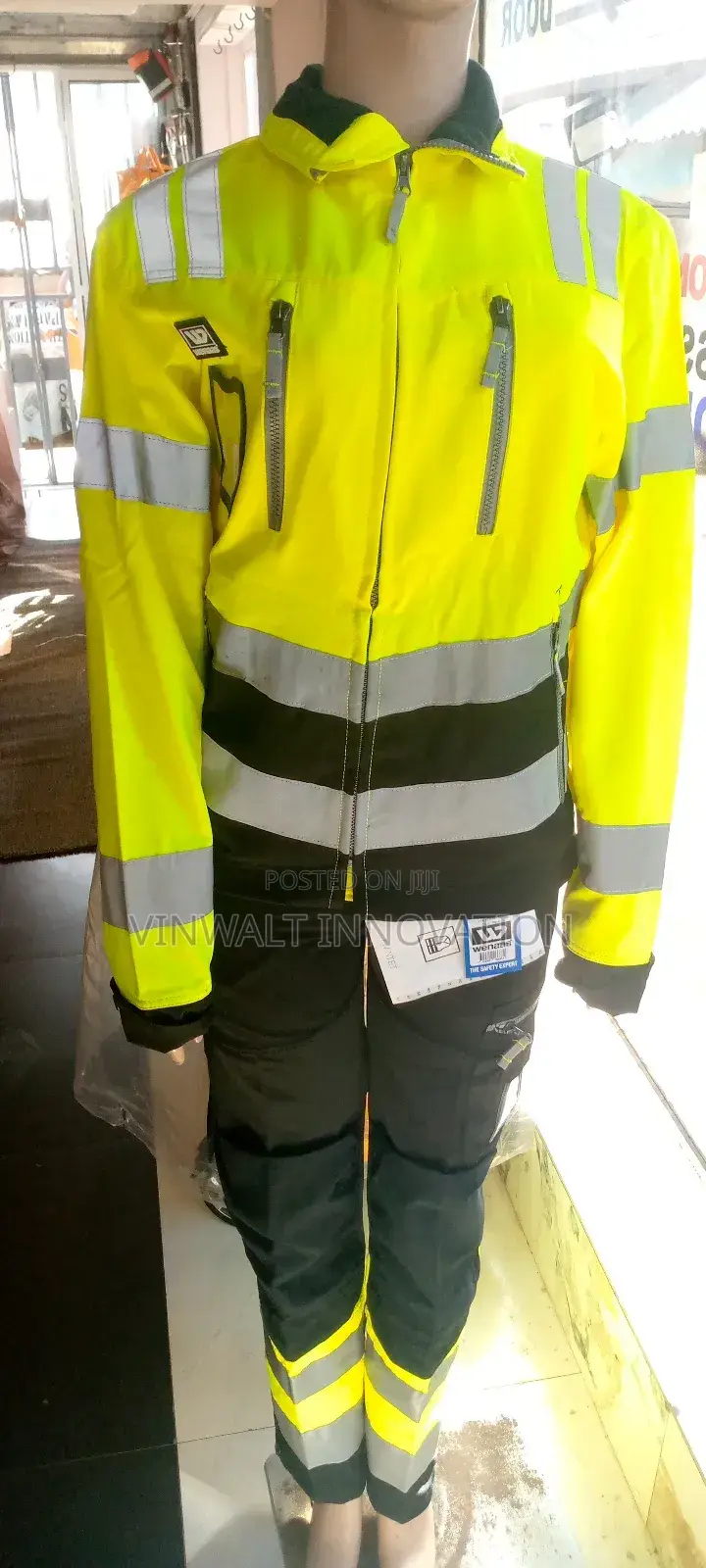 Wenaas Safety Coverall Light Green And Black Colour
