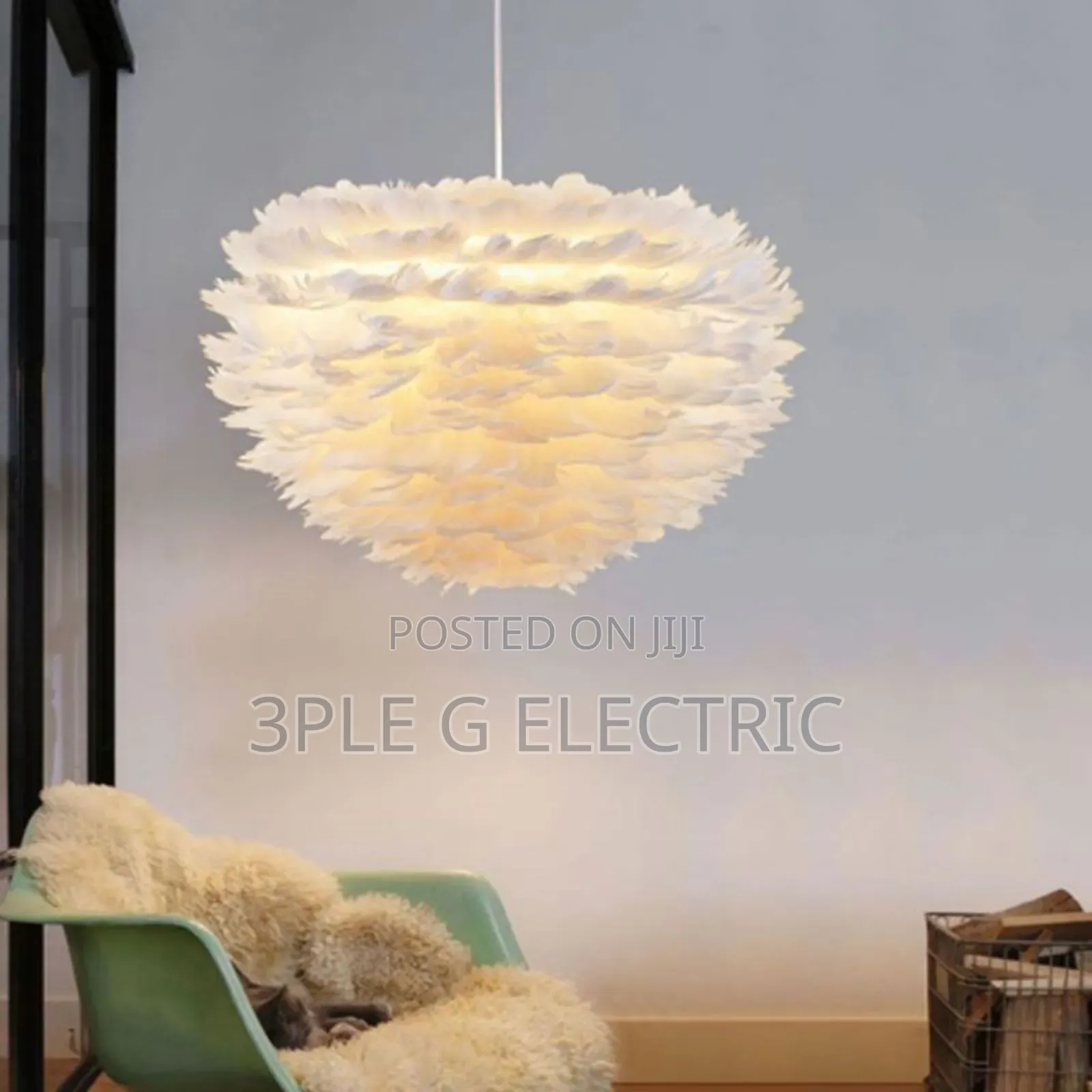 Morden Feather Chandelier Available as Seen