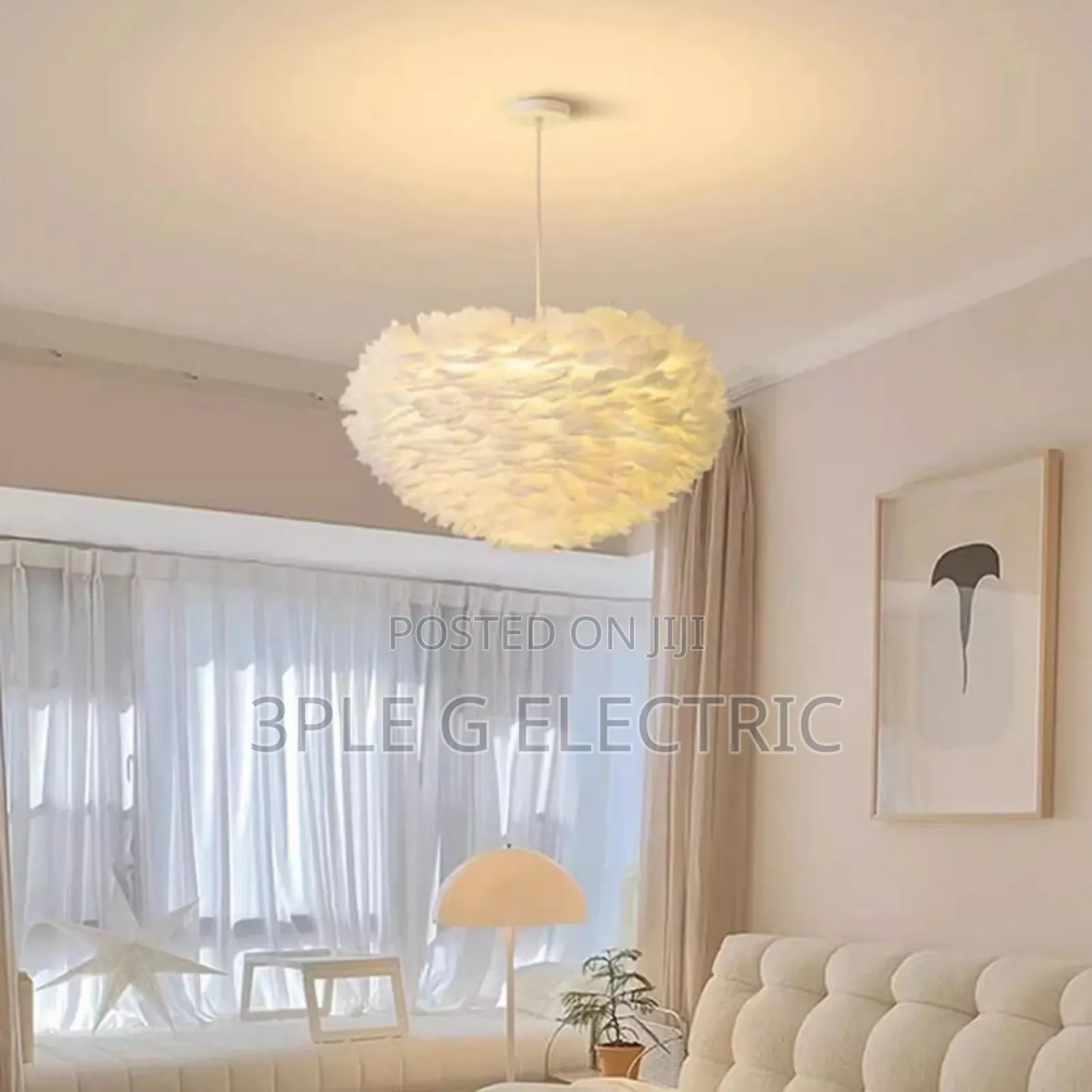 Morden Feather Chandelier Available as Seen