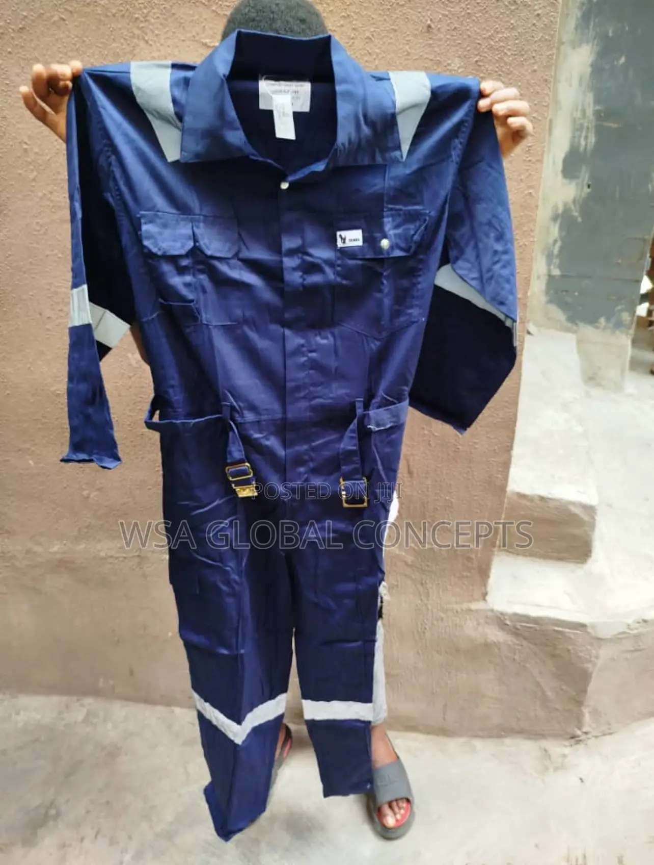 Blue Gown Coveralls With Reflective