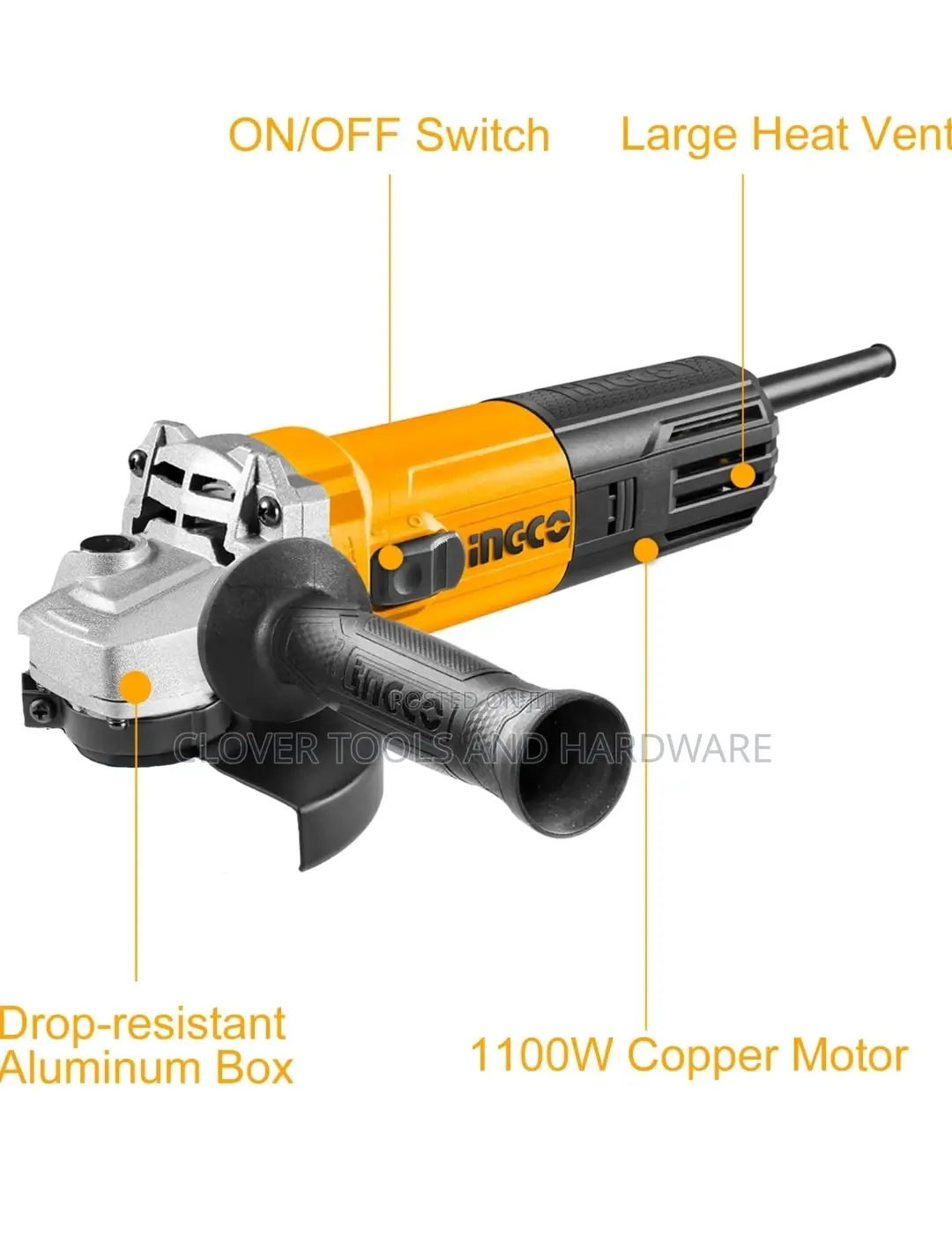 Ingco Ag110018 Angle Grinder 5" 1100w