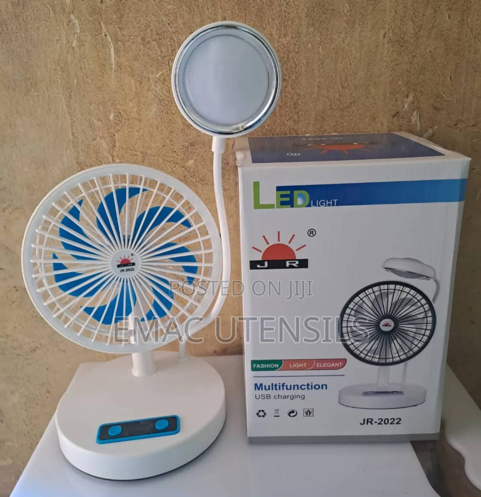 Original Rechargeable Fan With Led Light
