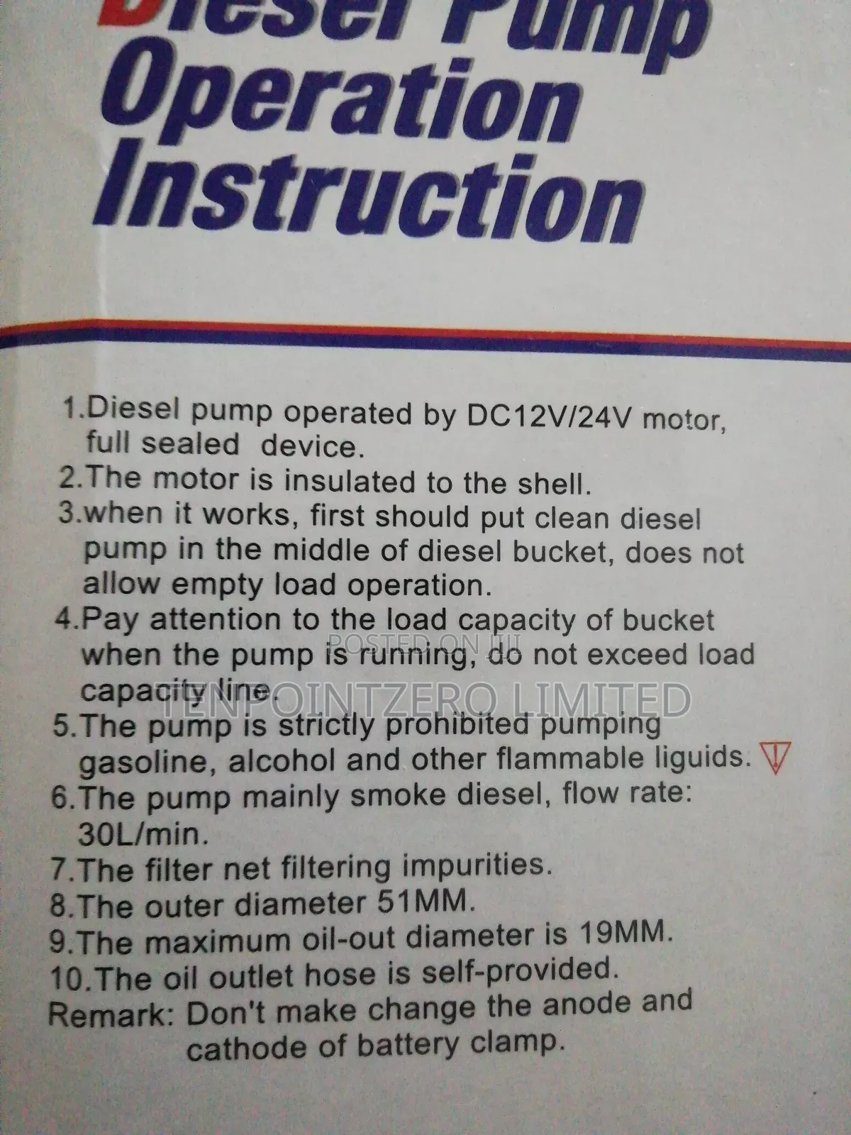 12v Electronic Transfer Pump (Water, Diesel)