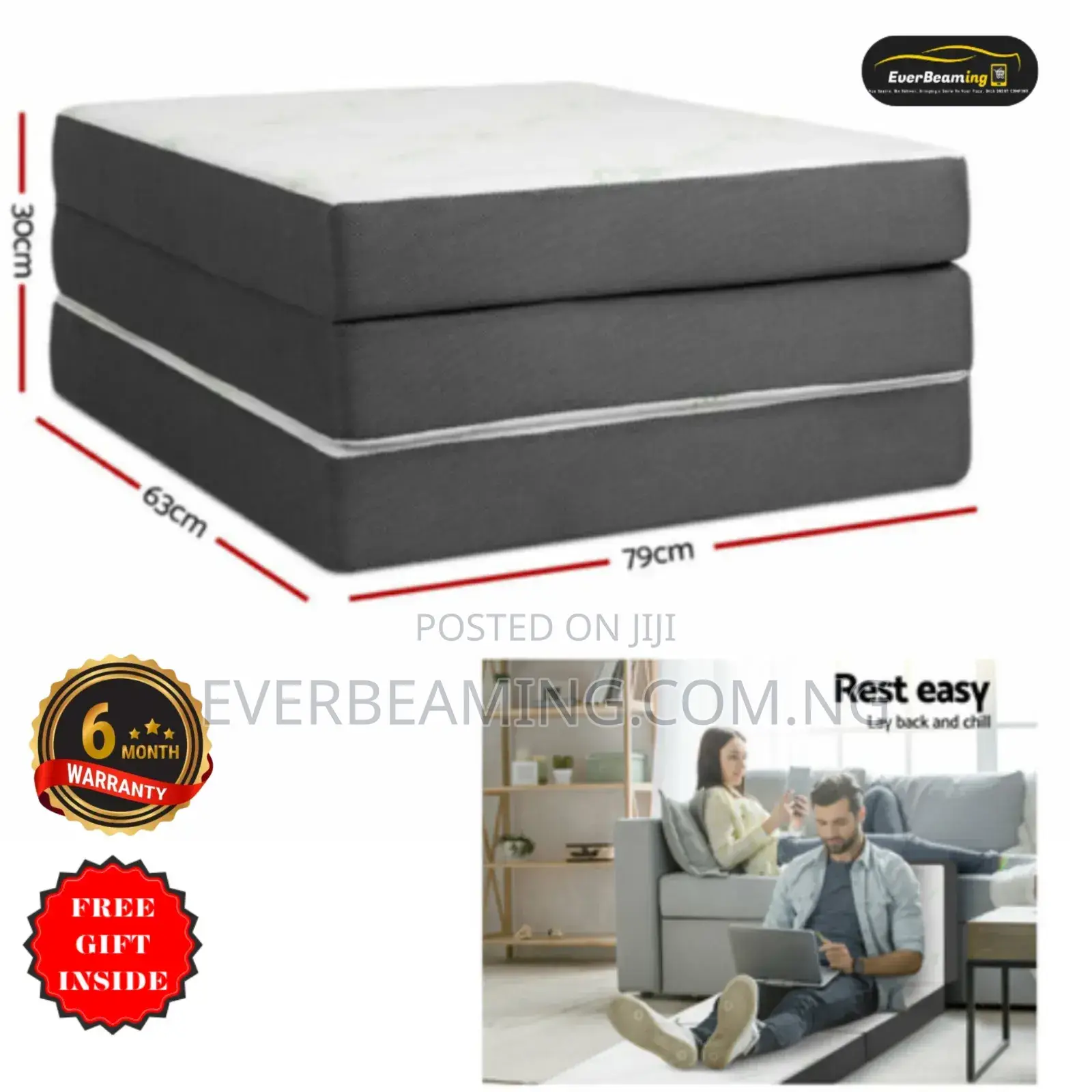 Portable Foldable Camp Picnic and Outdoor Trifold Mattress _