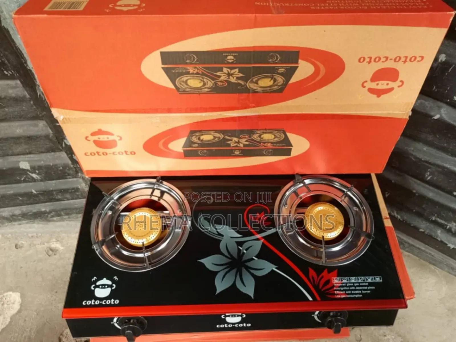 2 Face Burner Auto Ignition Glass Table Gas Cooker