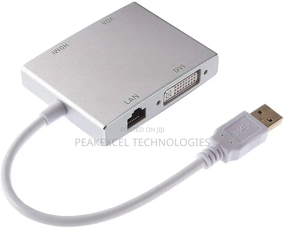 4in1 Usb3.0 to HDMI VGA Dvi +Rj45 1080P Converter Adapter