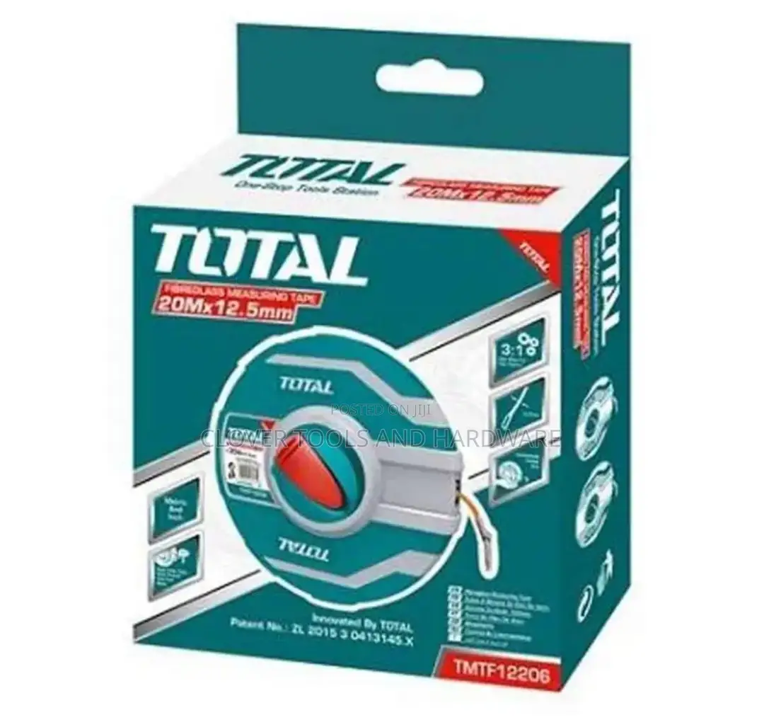 Total Fiberglass Measuring Tape 20M By12.5 Mm TMTF12206