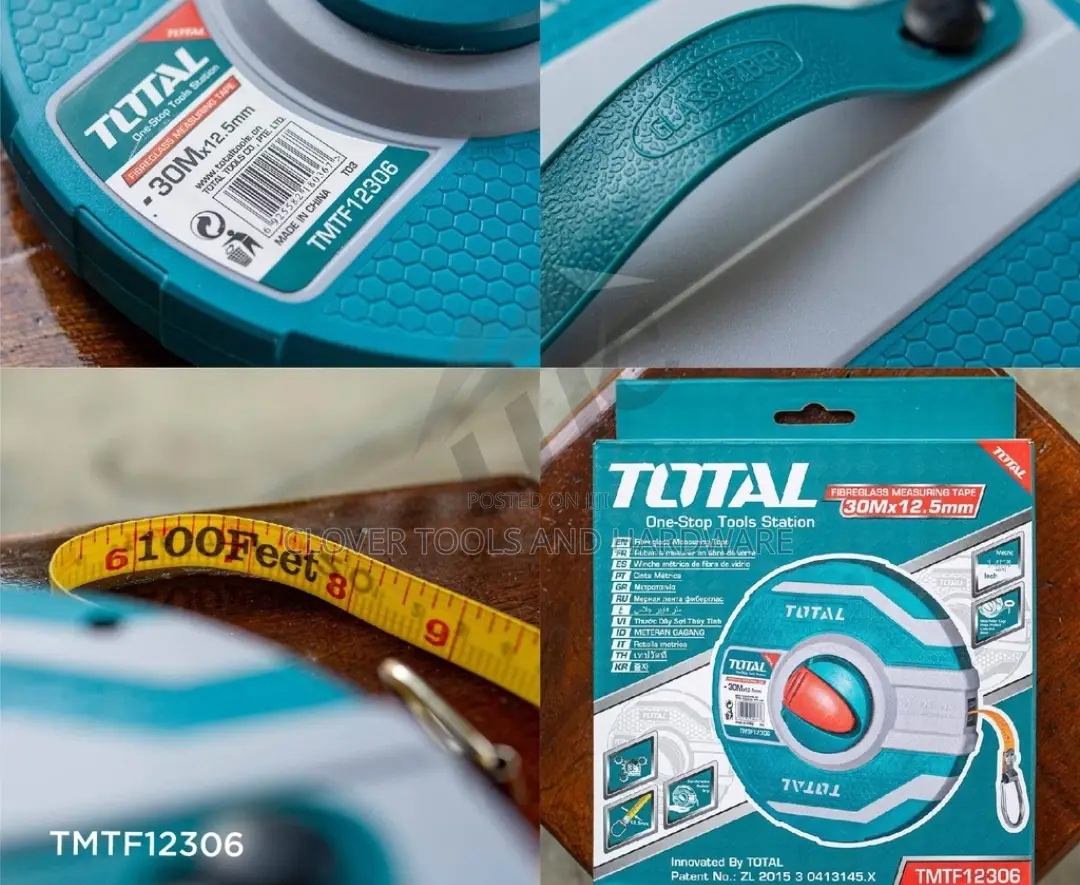 Total Fiberglass Measuring Tape 20M By12.5 Mm TMTF12206