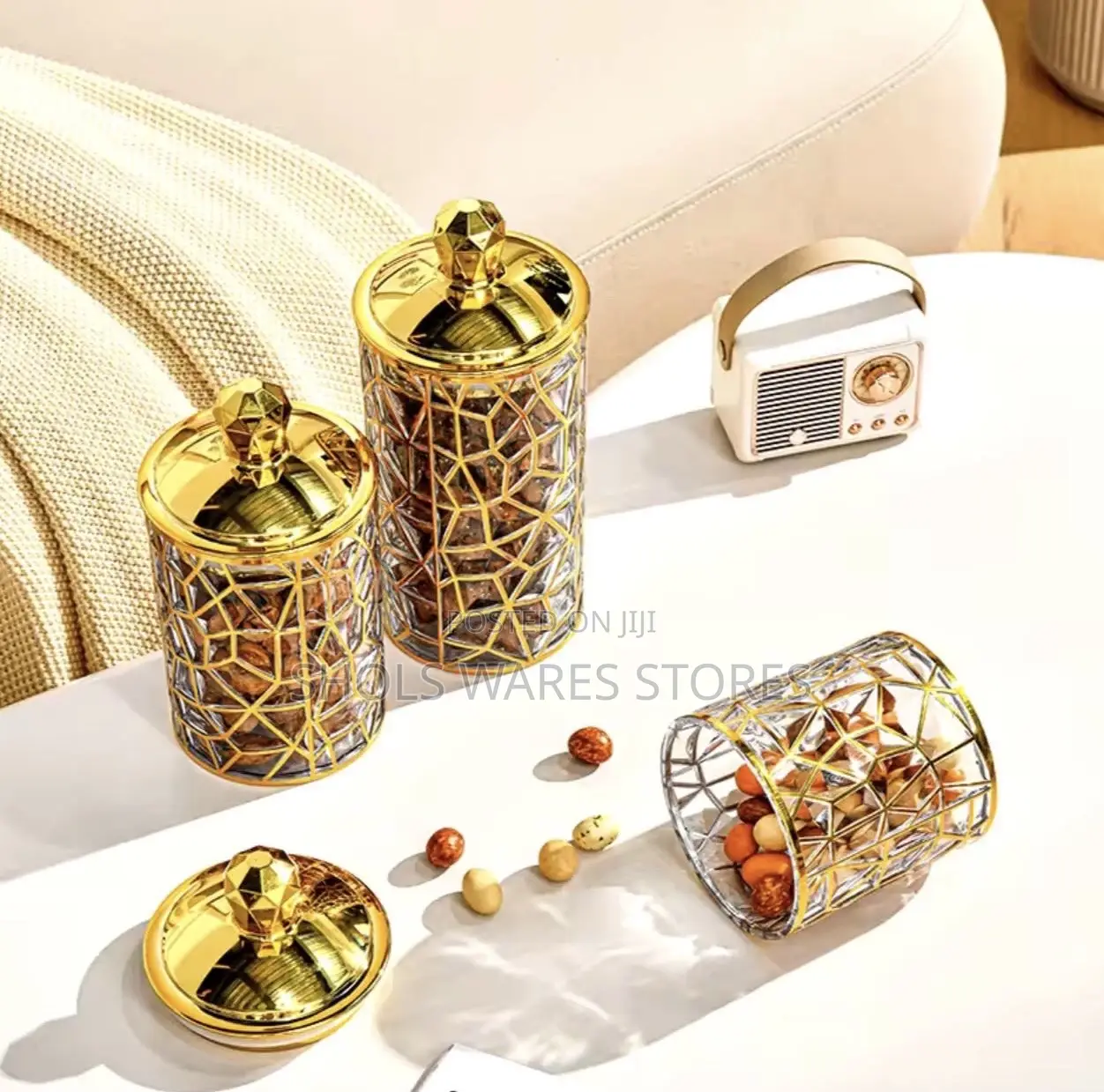 Gold-plated Candy Storage Jar With Lid
