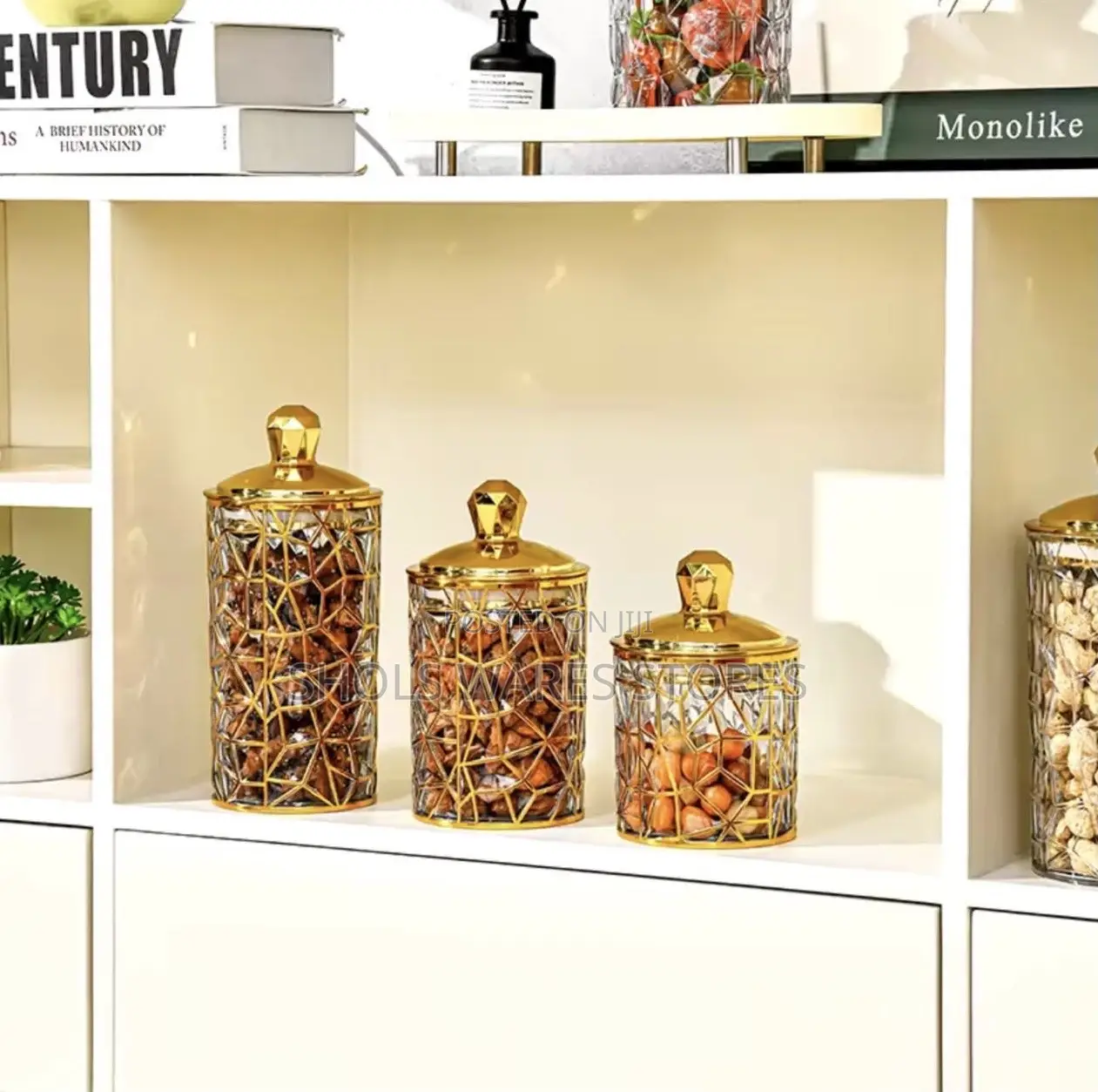 Gold-plated Candy Storage Jar With Lid