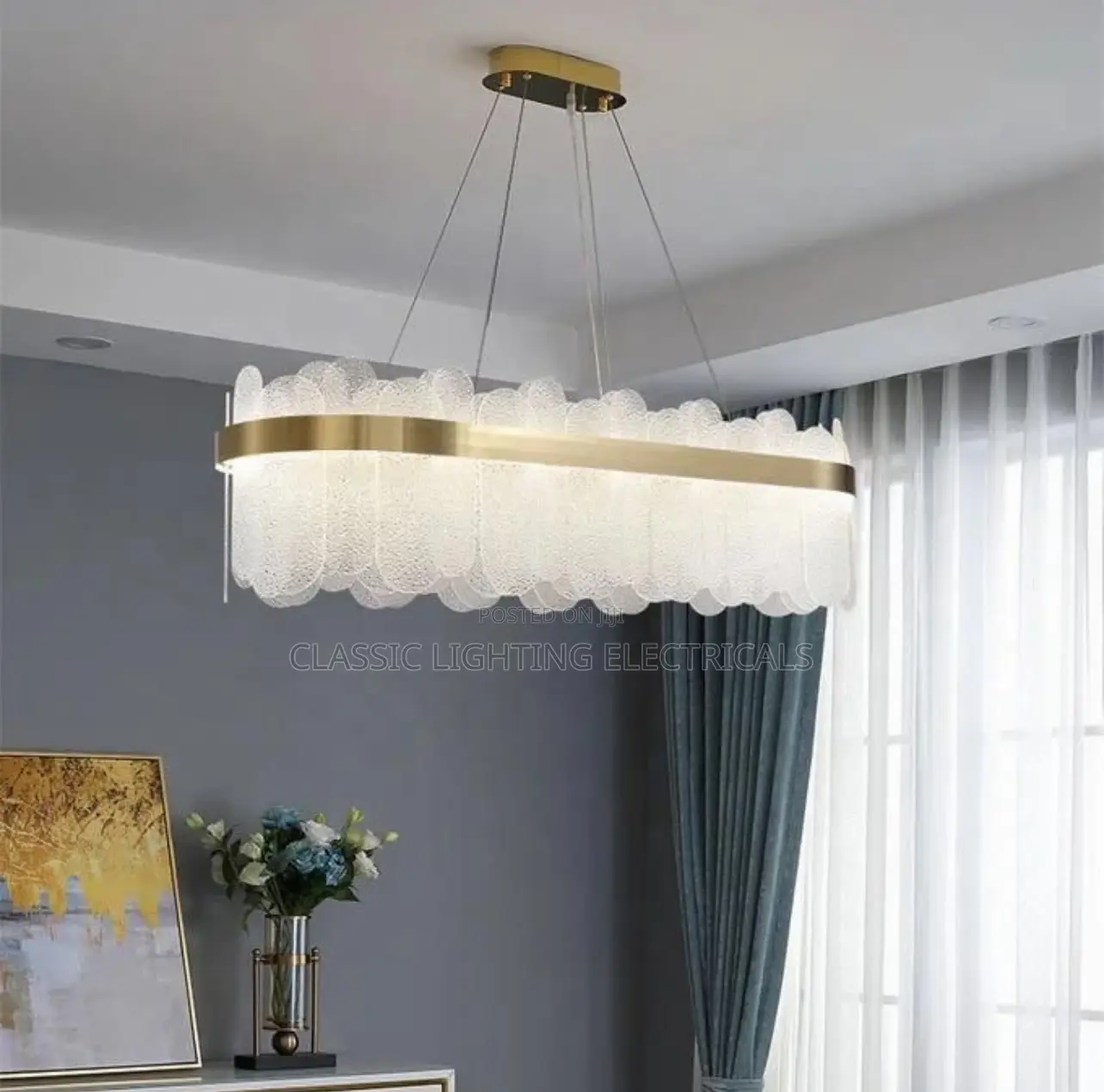 Living Room Pendant Light French Luxury Crystal Glass Light