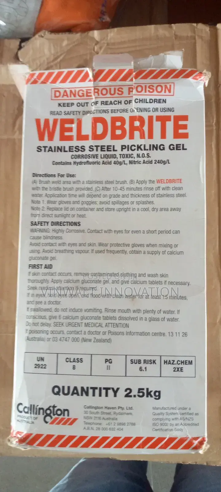Weldbrite Stainless Steel Pickling Gel