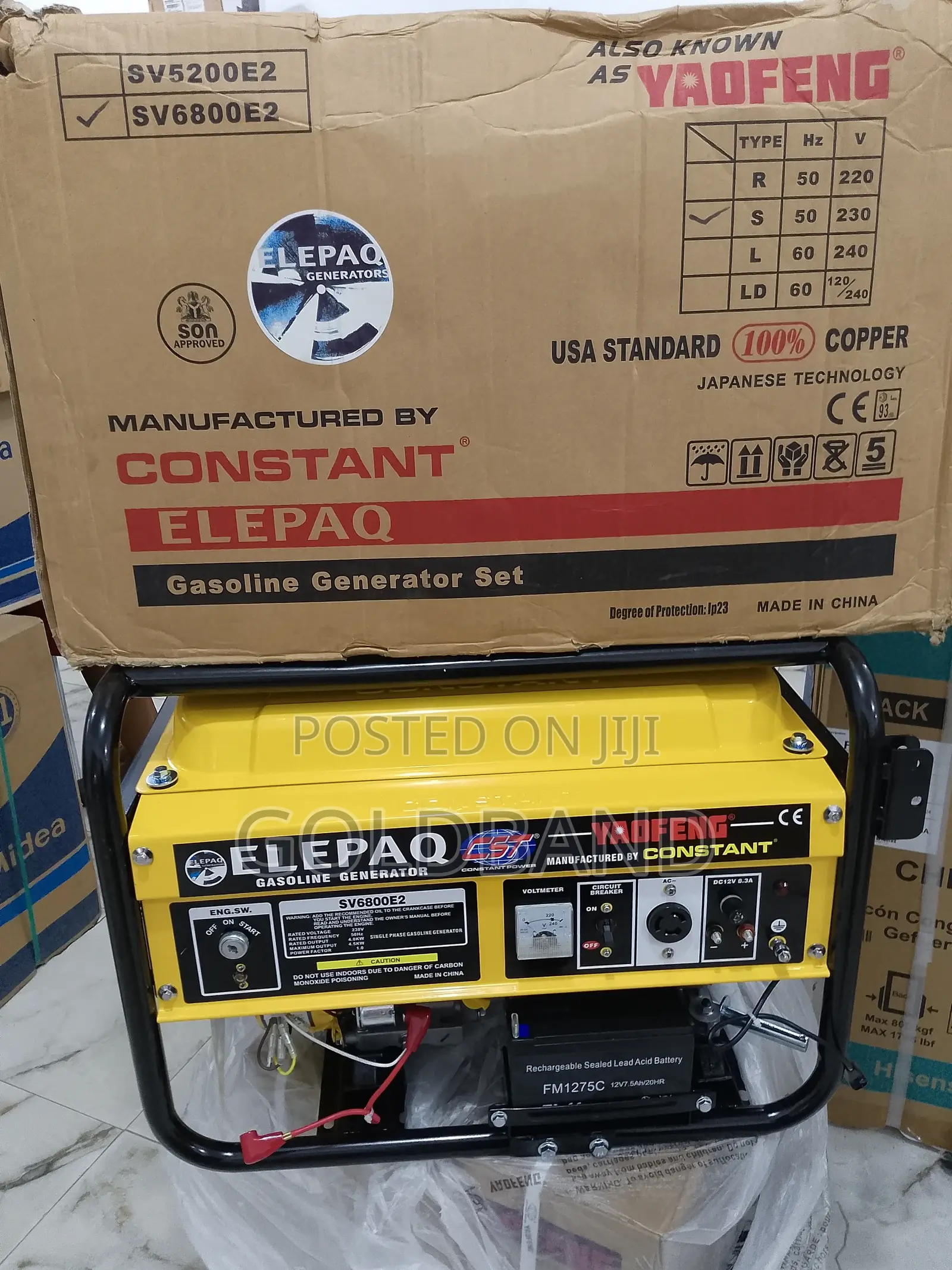 Elepaq Constant Environmental Friendly Generator (Sv6800)