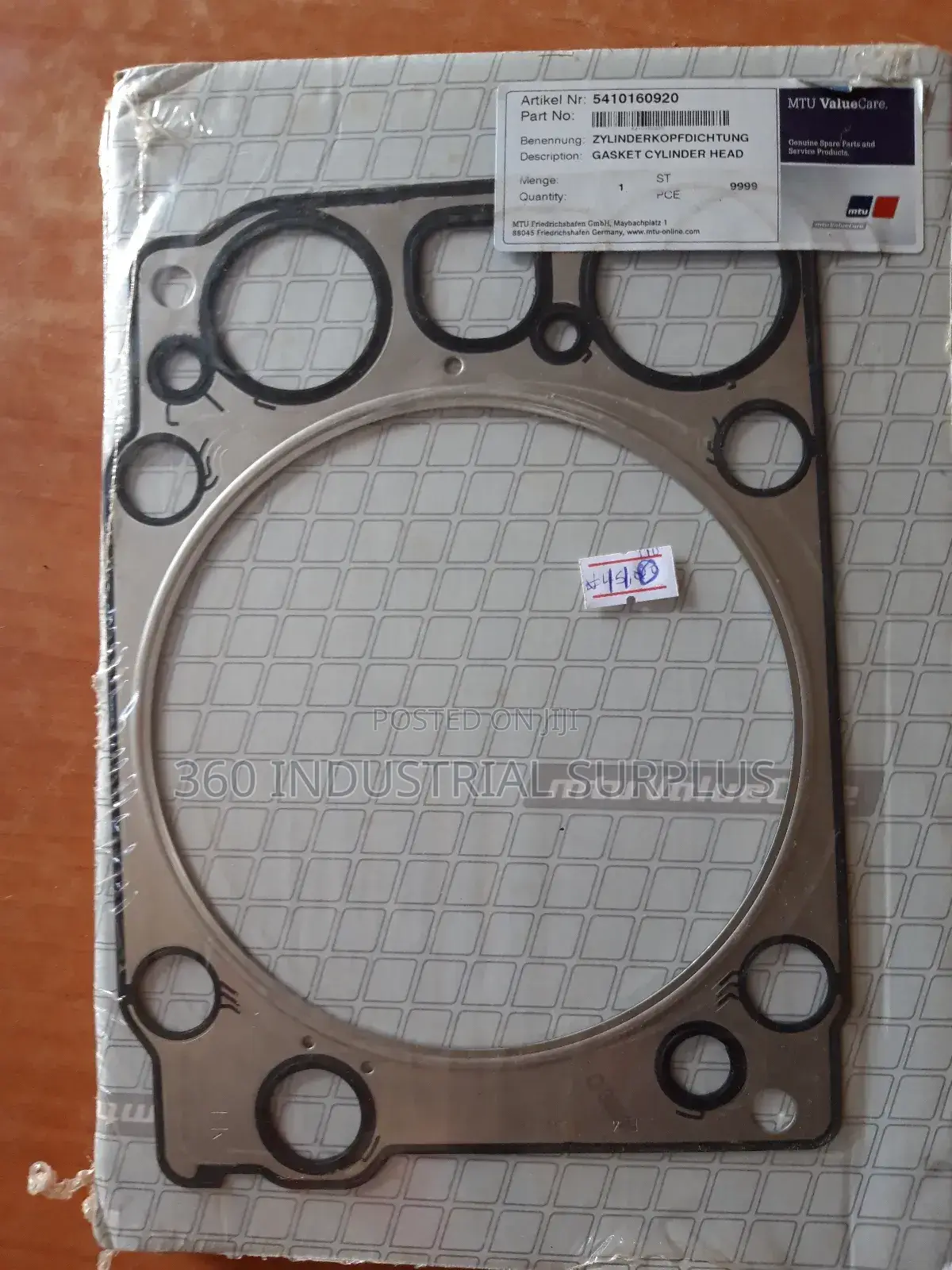 Genuine MTU Gasket Cylinder Head 5410160920